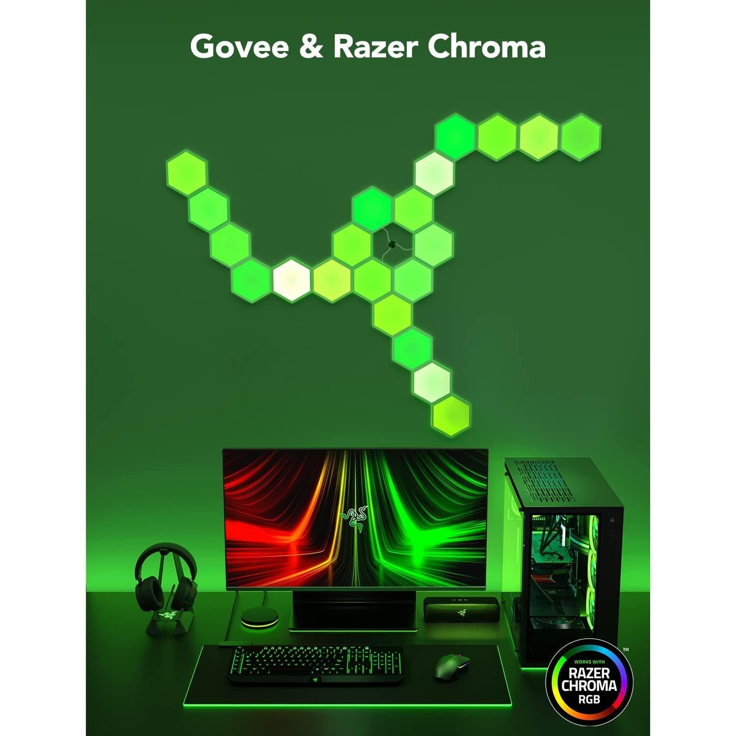 Paneles de Luz Hexagonales Govee Glide, 10 Piezas RGBIC