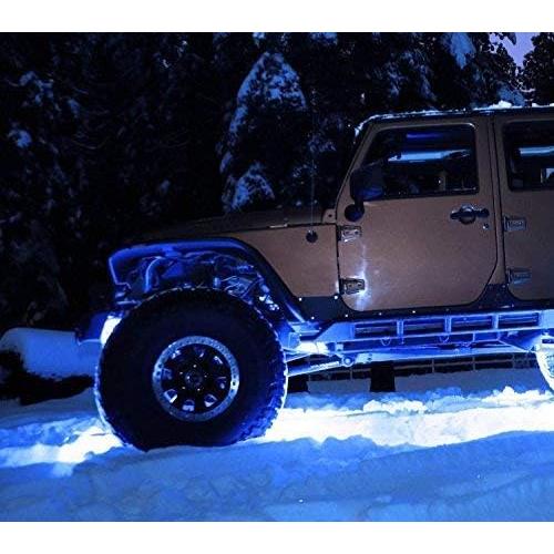 Kit de Luces LED de Roca 9W iJDMTOY 4 Piezas Azul IP68