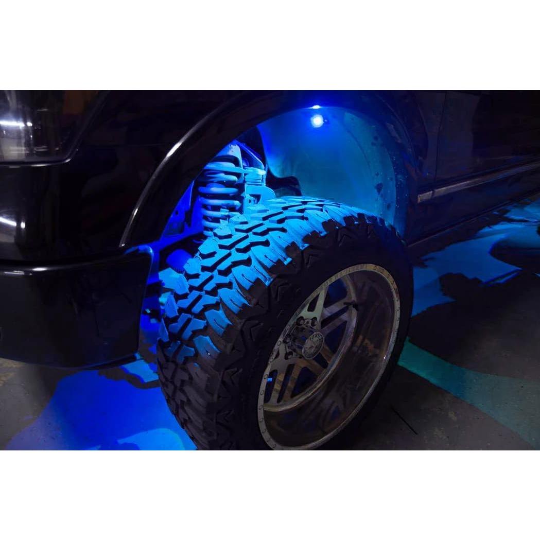 Kit de Luces LED de Roca 9W iJDMTOY 4 Piezas Azul IP68