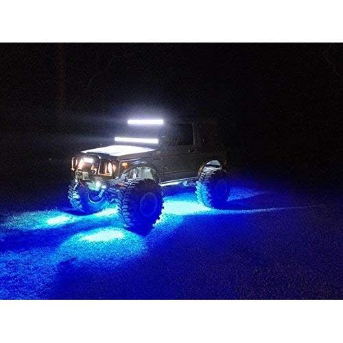 Kit de Luces LED de Roca 9W iJDMTOY 4 Piezas Azul IP68