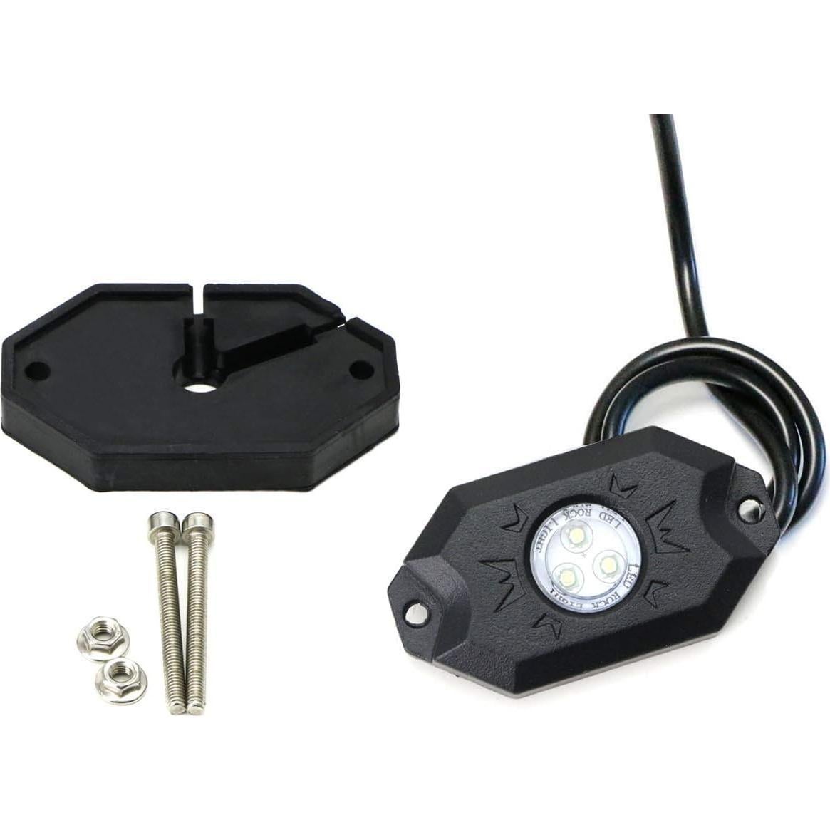 Kit de Luces LED de Roca 9W iJDMTOY 4 Piezas Azul IP68