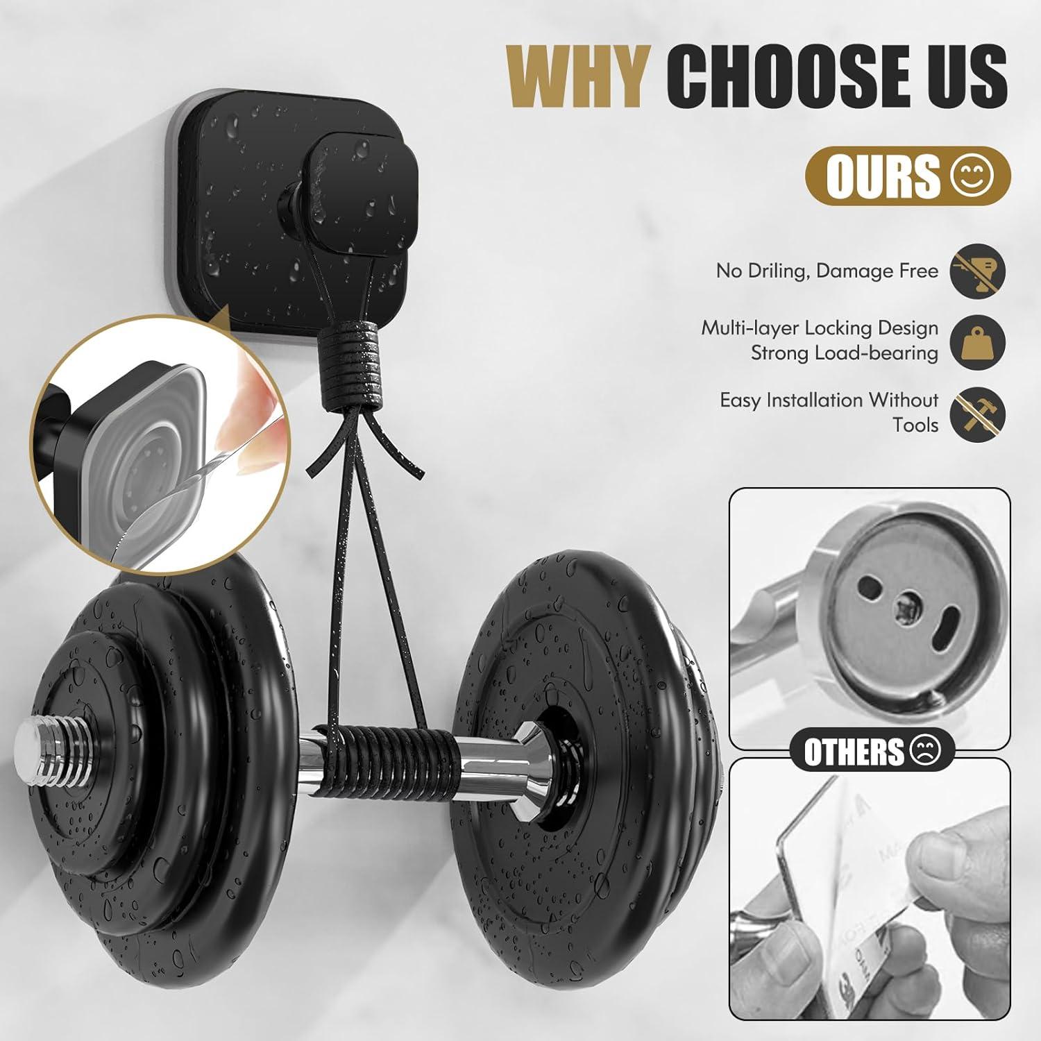 Ganchos de Ventosa BKV Negros 2 Paquete Alta Resistencia