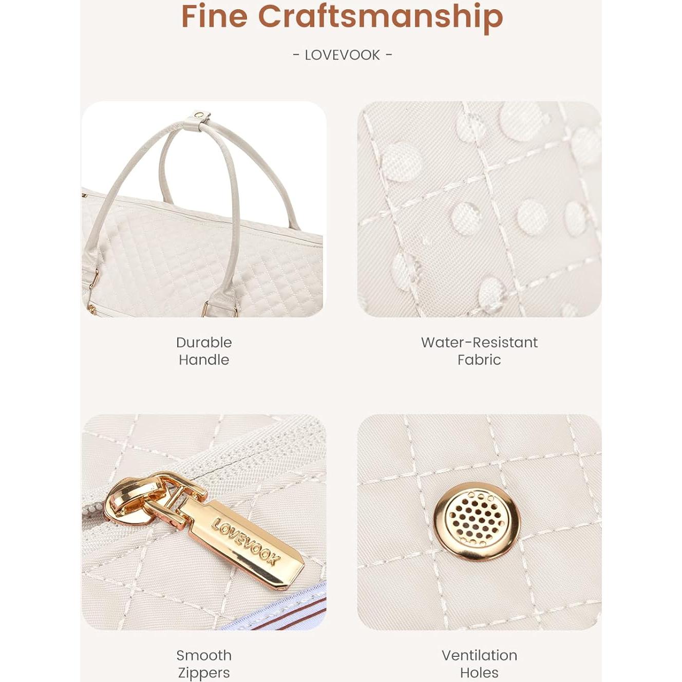 Bolsa de Ropa LOVEVOOK 53L para Mujeres Beige 2 en 1