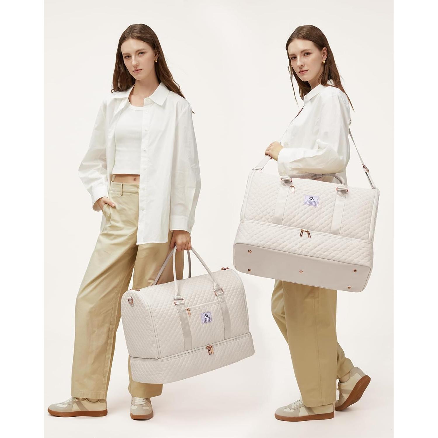 Bolsa de Ropa LOVEVOOK 53L para Mujeres Beige 2 en 1