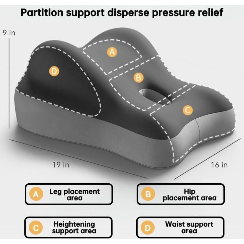 Cojín Ergonómico Genérico YFD para Embarazo Doble-Gris
