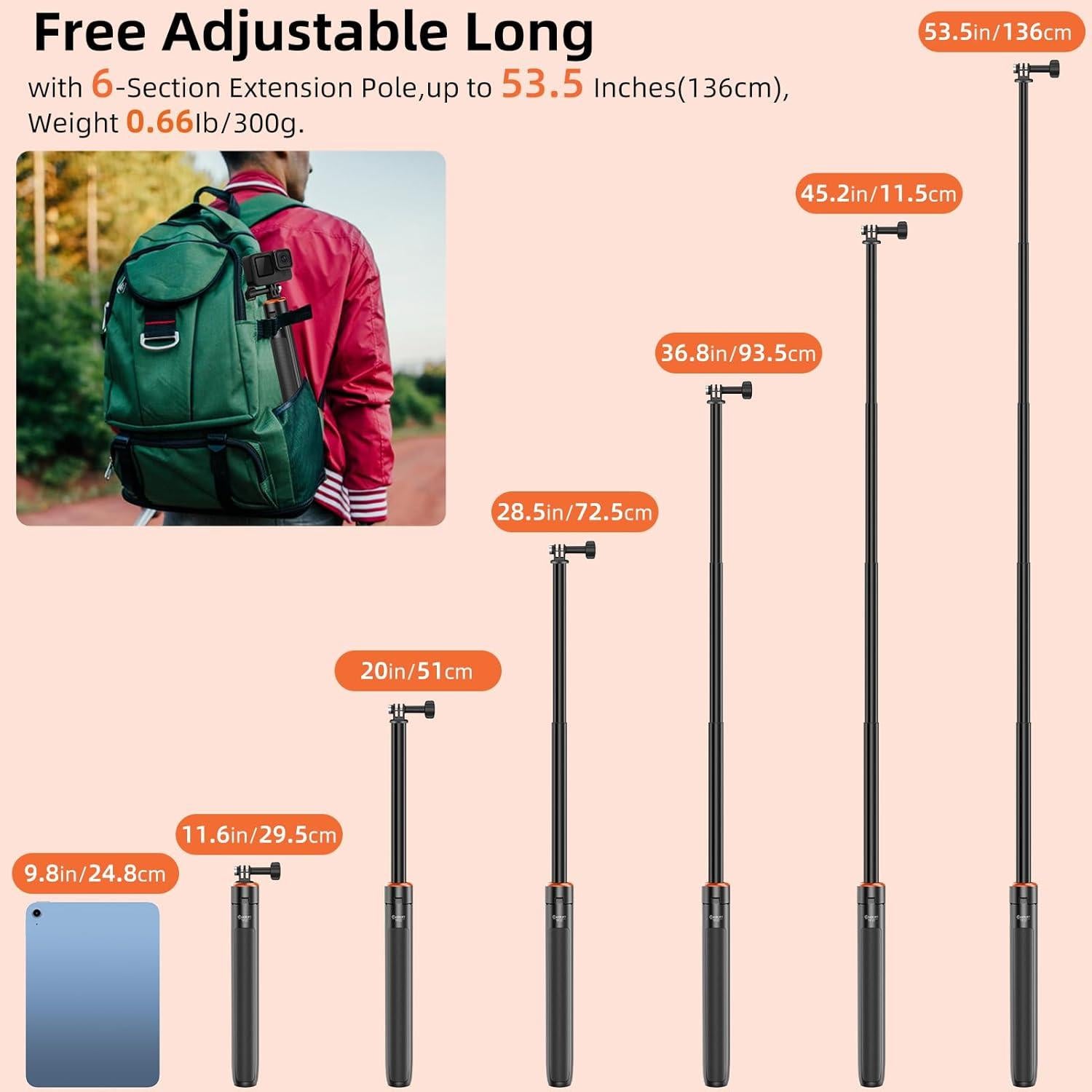 Trípode y Selfie Stick Osmo Action TP-22 - Compatible DJI