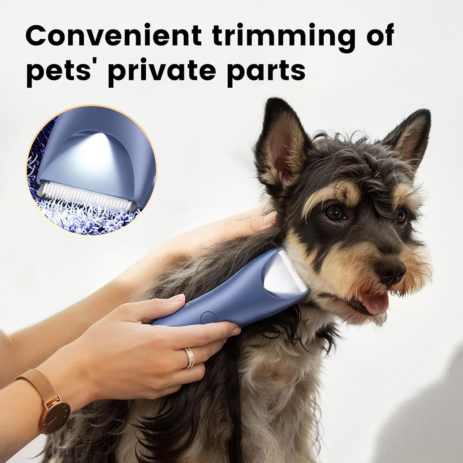 Cortadora de Pelo para Perros Grimgrow Inalámbrica Azul con Luz LED