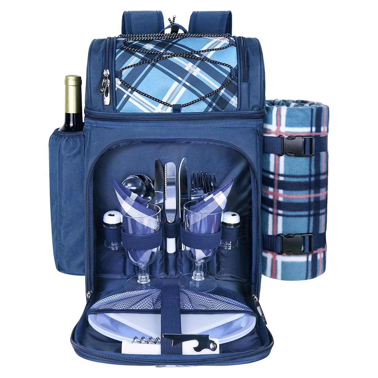 Mochila de Picnic Hap Tim para 2 Personas Azul 13.5L