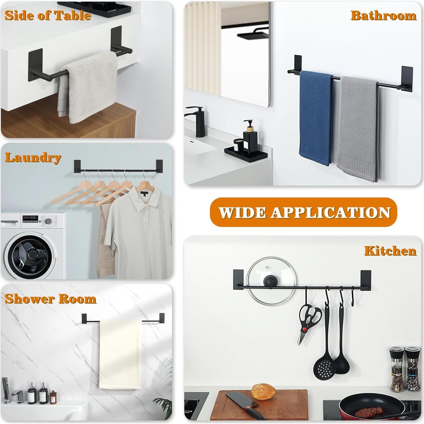 Soporte de Toalla Alise Negro Mate 30.48 cm Acero Inoxidable