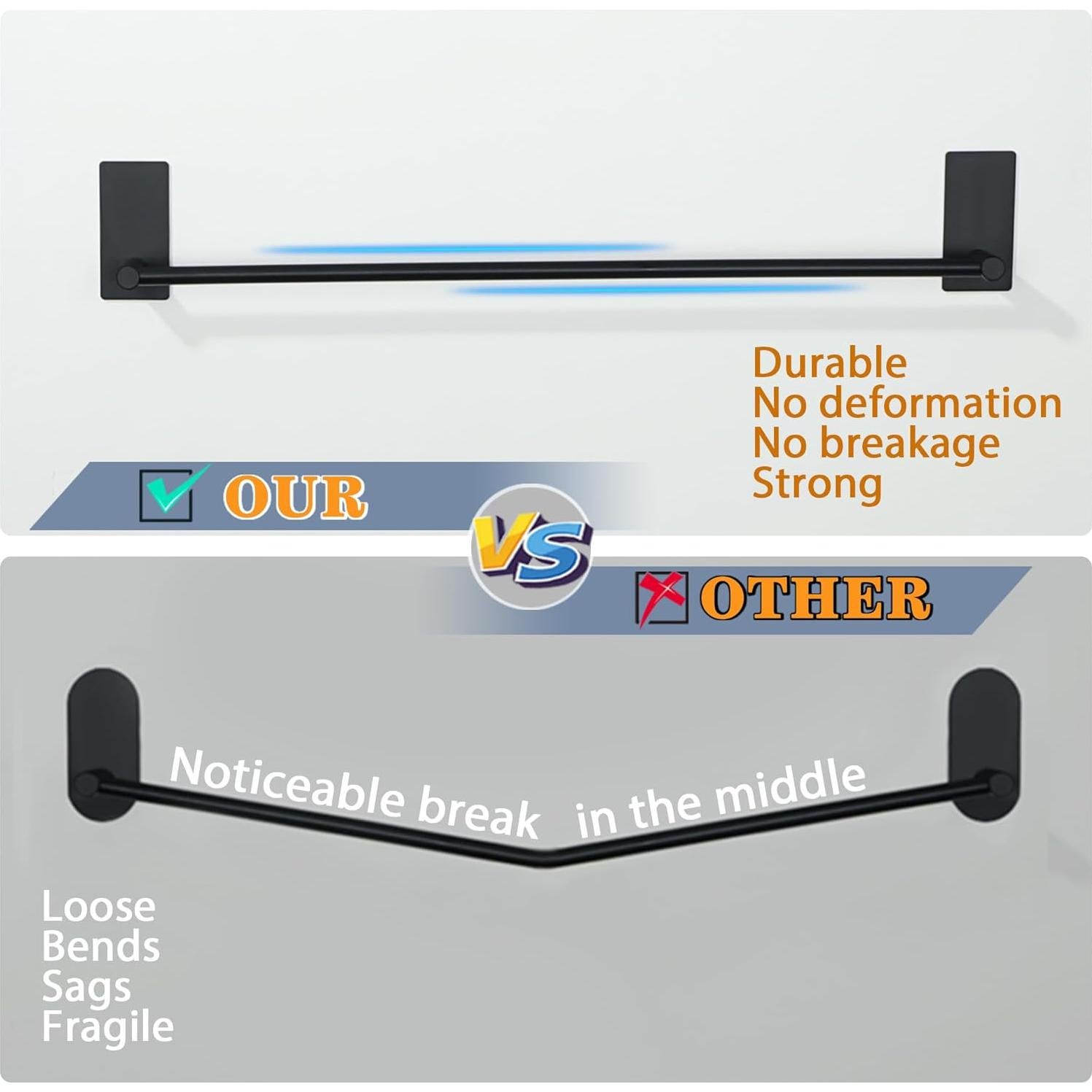 Soporte de Toalla Alise Negro Mate 30.48 cm Acero Inoxidable