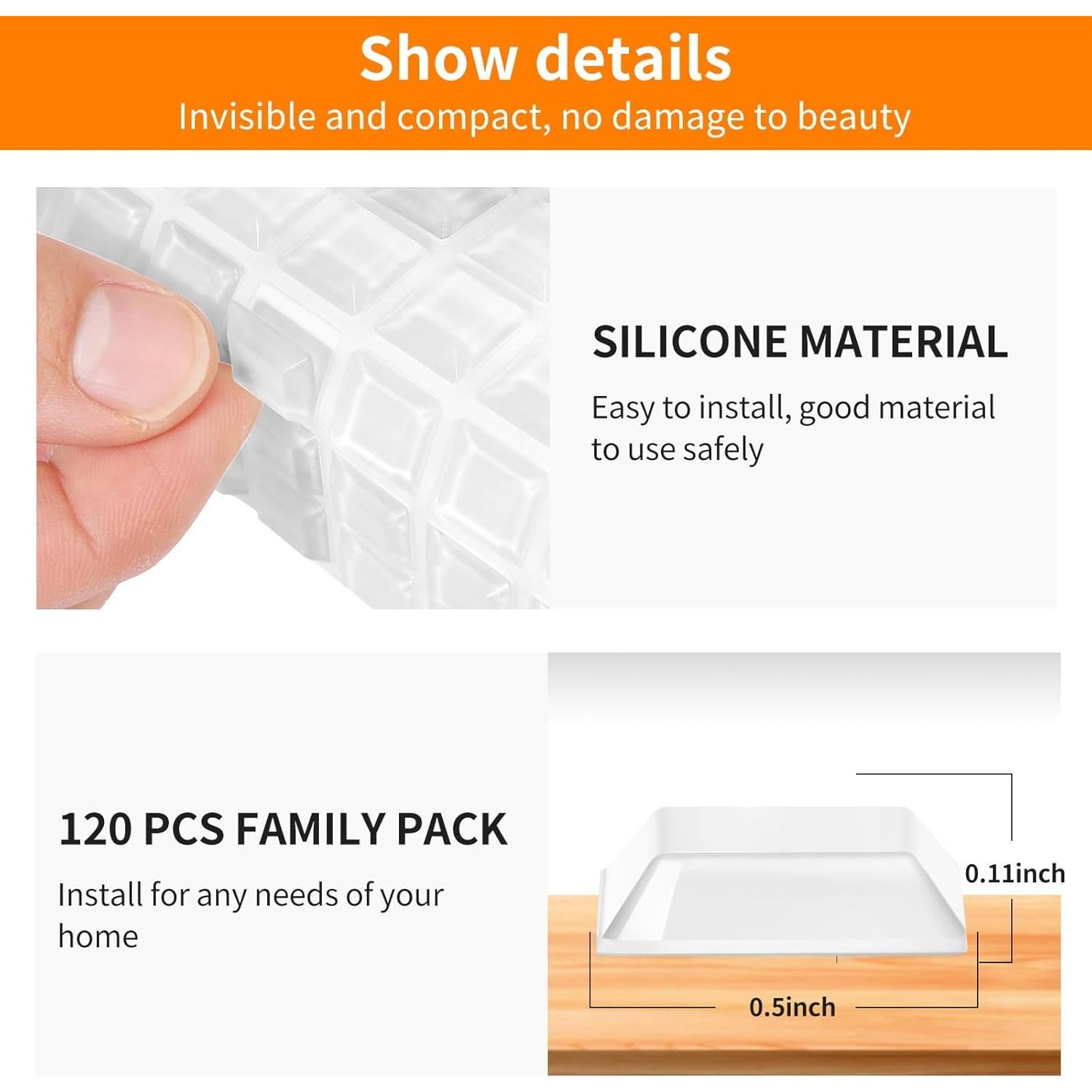 Protectores de Esquinas CHUNZEXI 120 Piezas Transparente