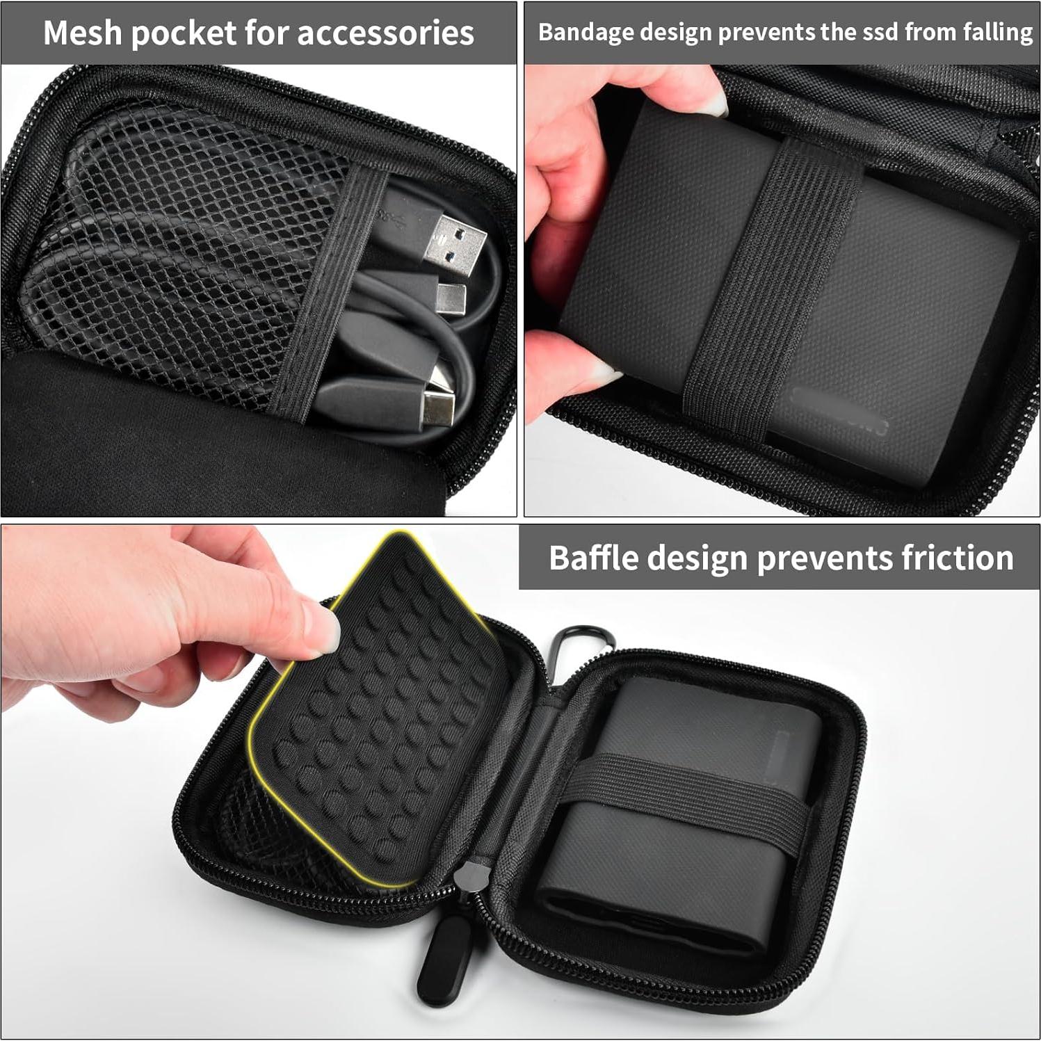 Funda Organizador para SSD Samsung T9/T7 1TB 2TB 4TB Negra