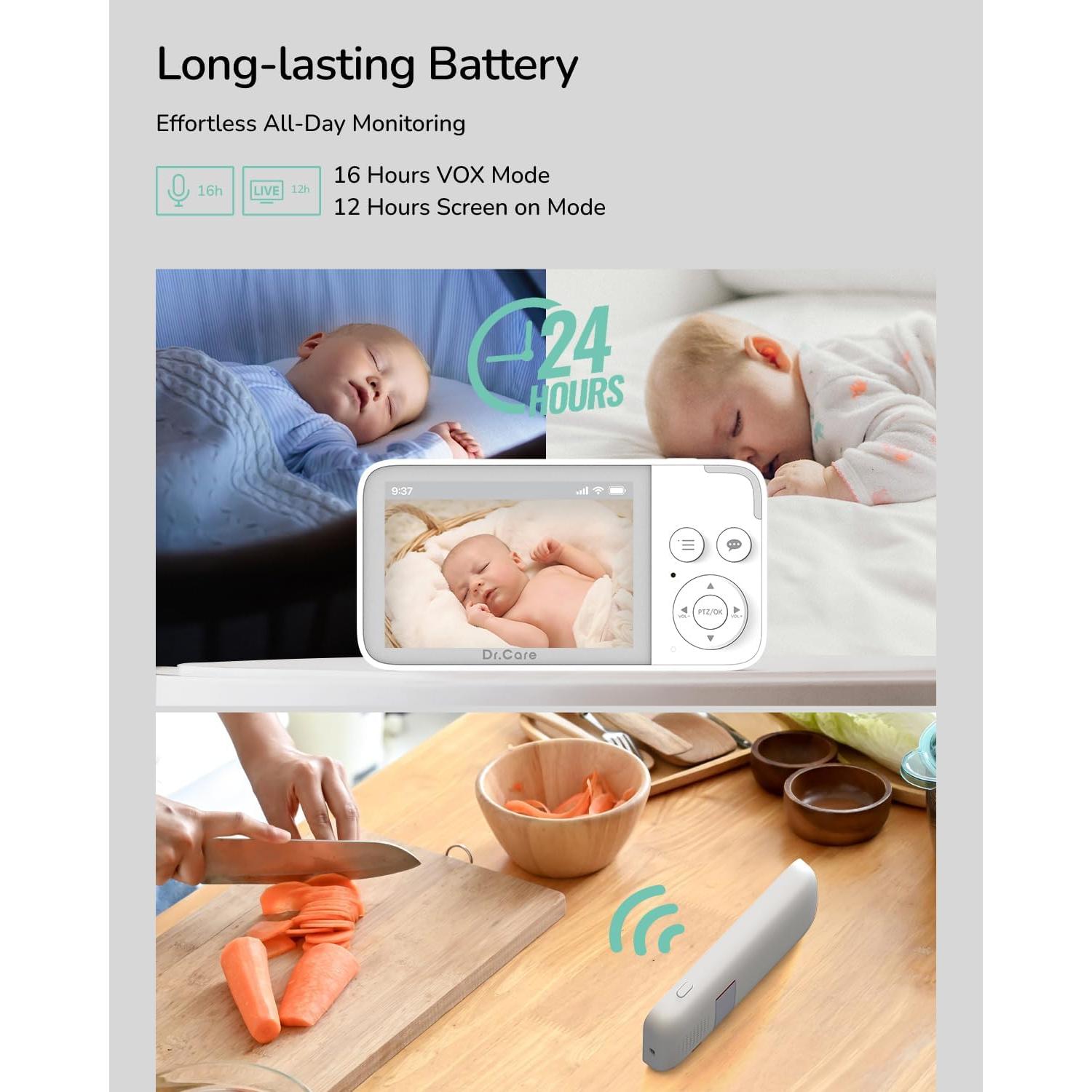 Monitor de Bebé Dr.Care NeoView 3.5" HD, Audio Bidireccional