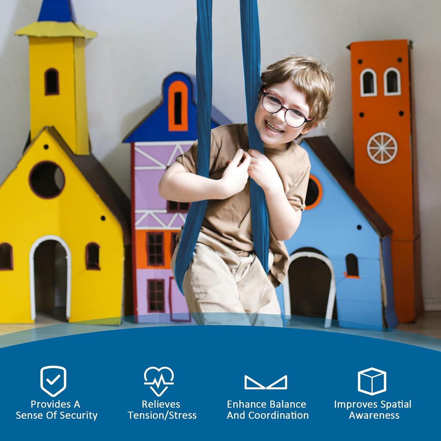 Columpio Terapéutico YAERSI para Niños - Azul, 81.5x81.5 cm