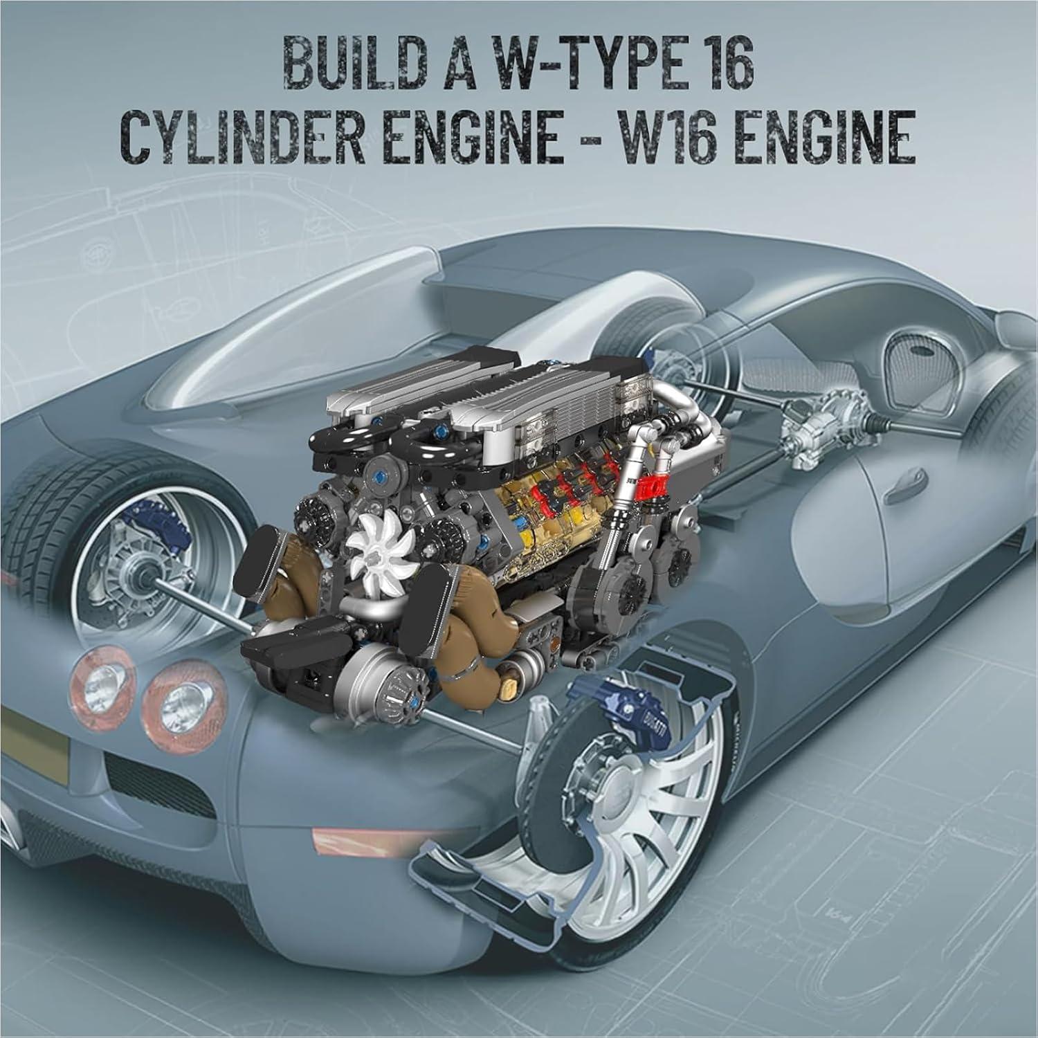 Kit de Bloques Mould King 10131 V8 W16 con Motor y Batería