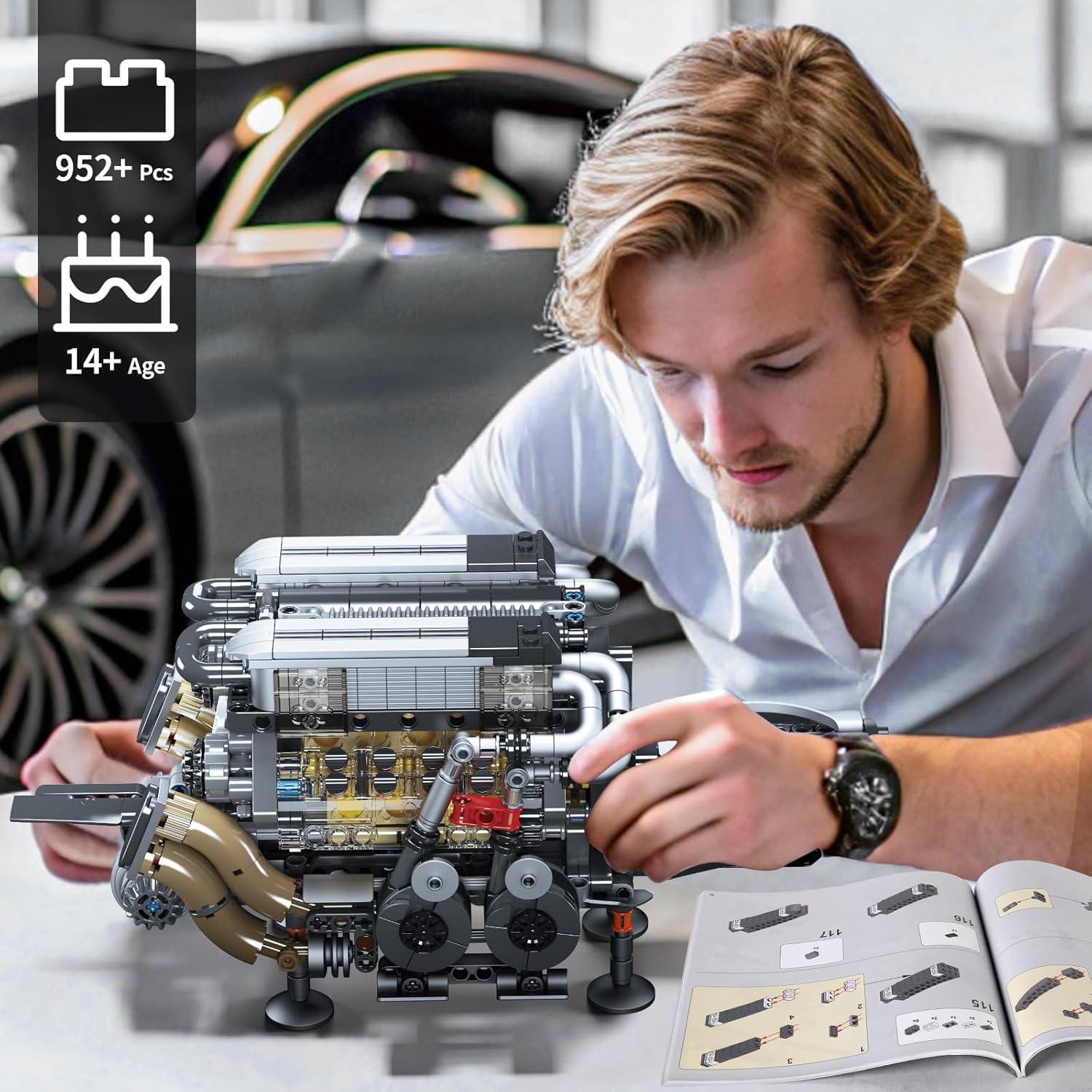 Kit de Bloques Mould King 10131 V8 W16 con Motor y Batería