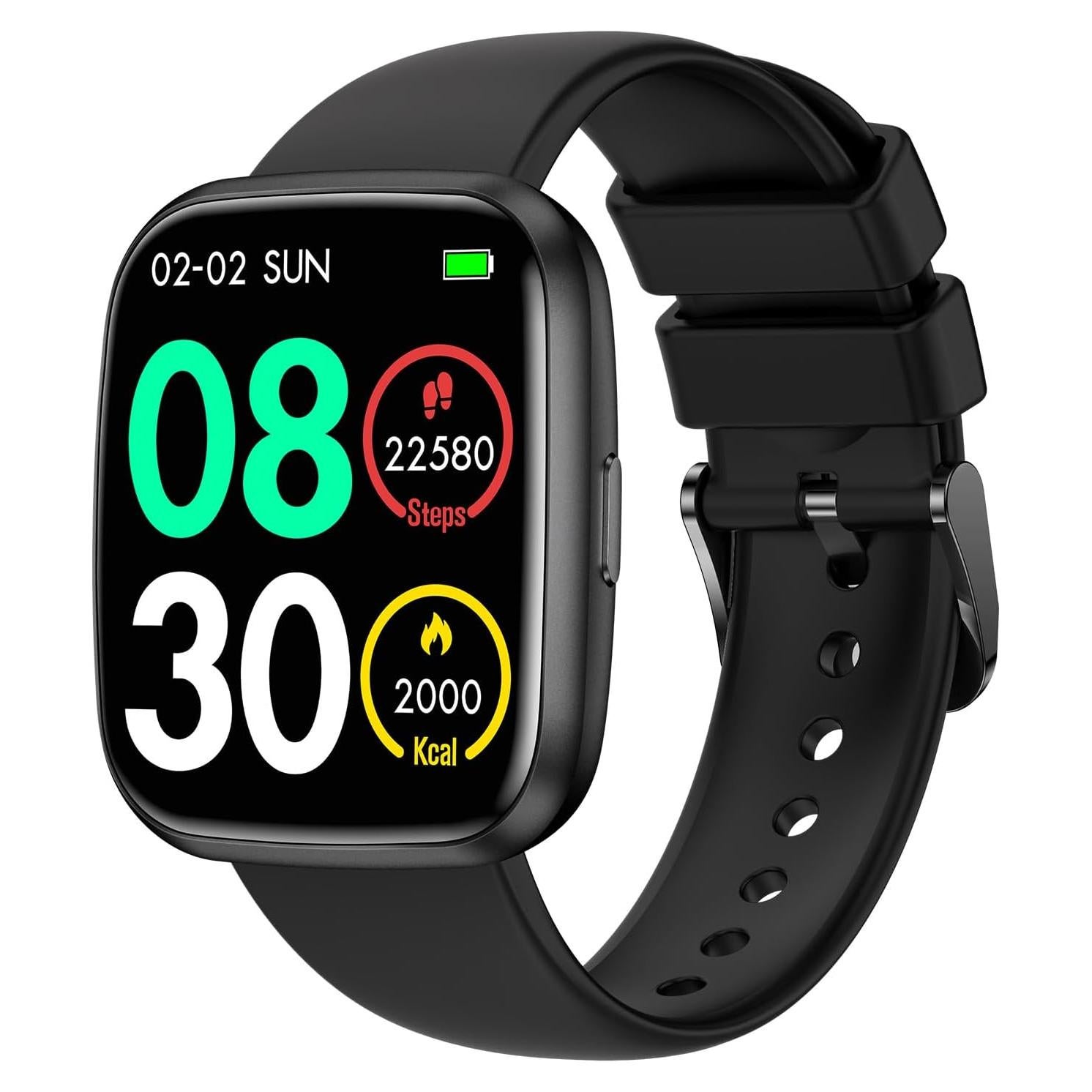 Reloj Inteligente EGQINR Negro 1.75" Bluetooth Monitor Salud