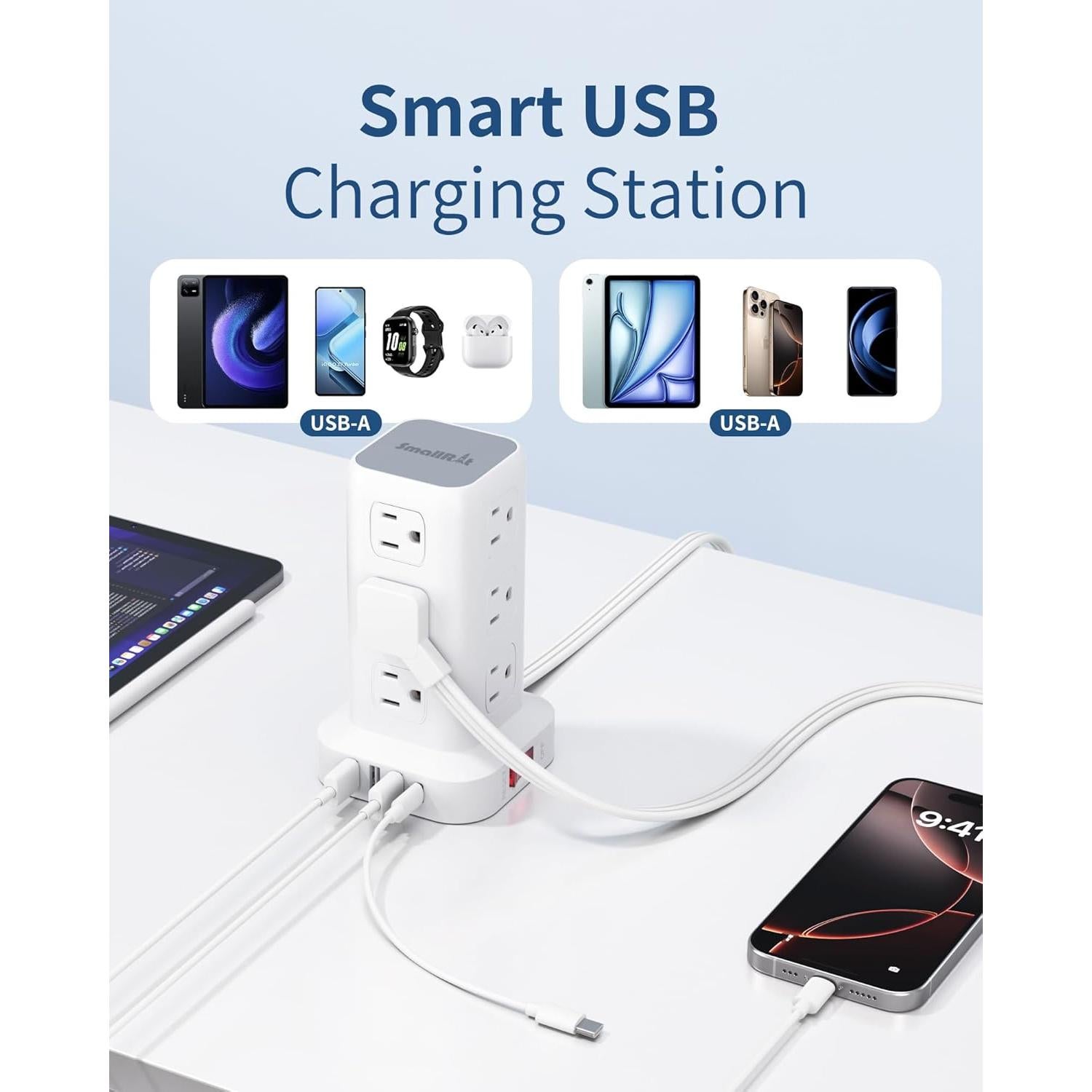 Torre de Regletas SMALLRT 16 EN 1 con 12 Salidas AC y 4 USB