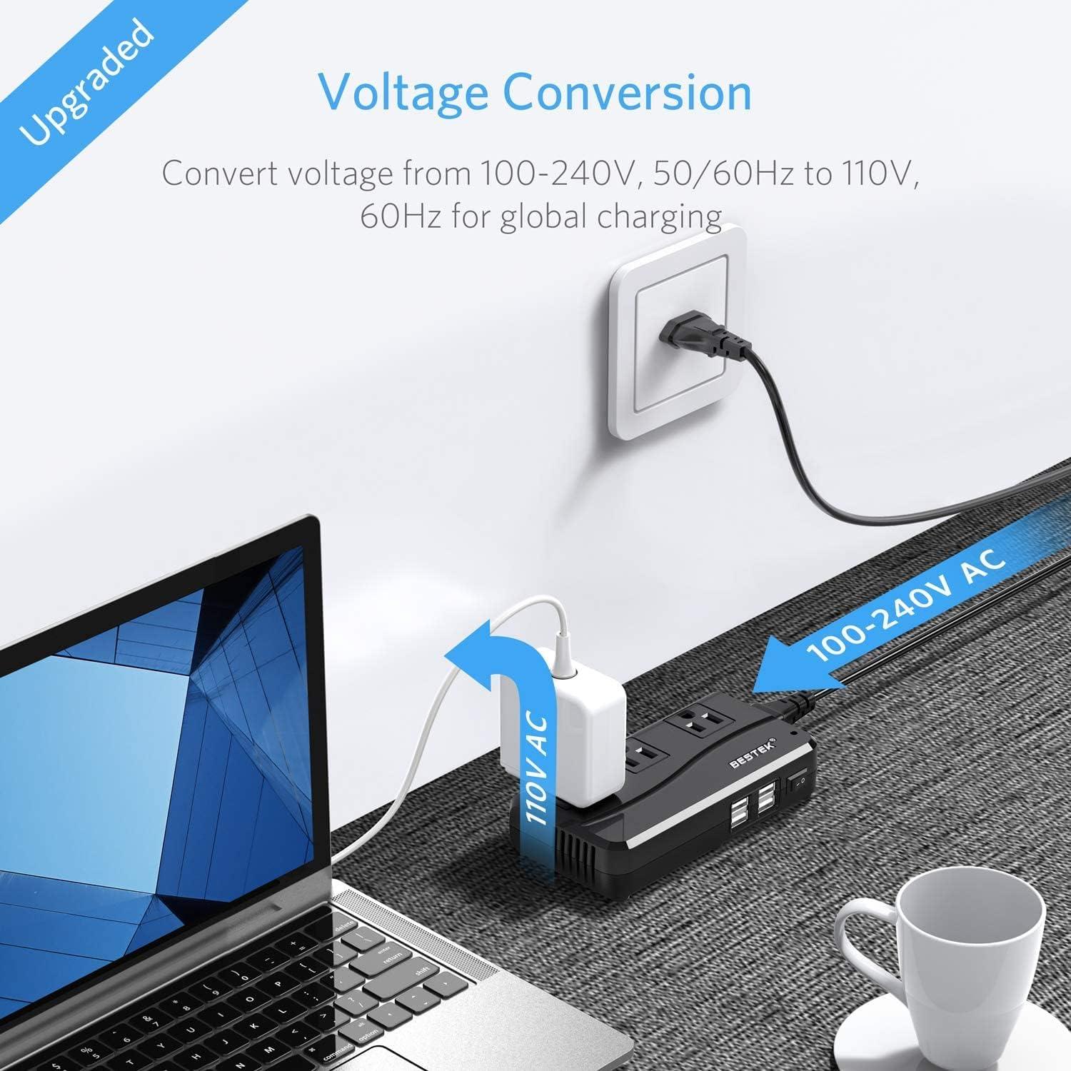 Adaptador de Viaje Universal BESTEK 220V a 110V con USB