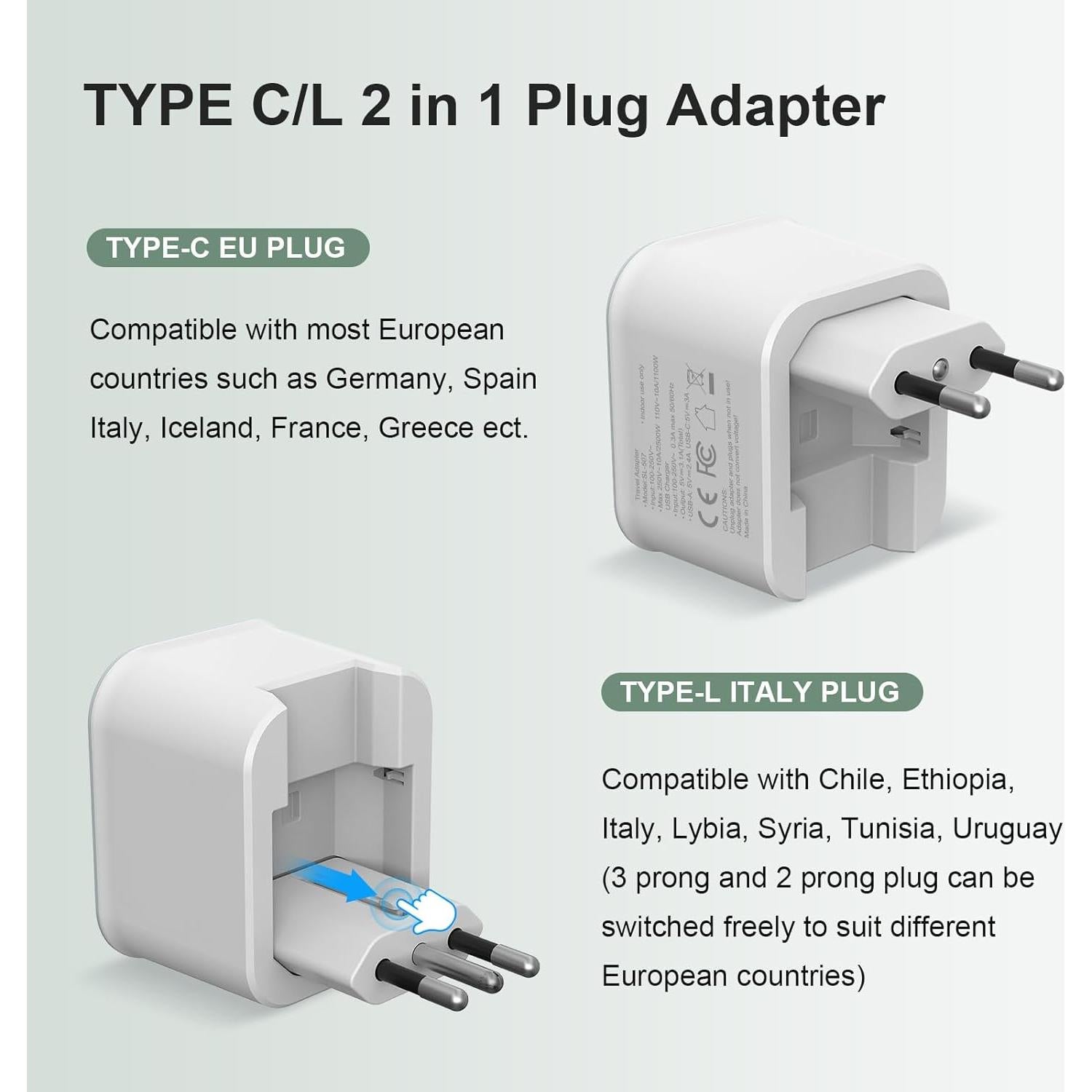 Adaptador de Enchufe de Viaje Plegable 4 en 1 Shenzhen Ouli