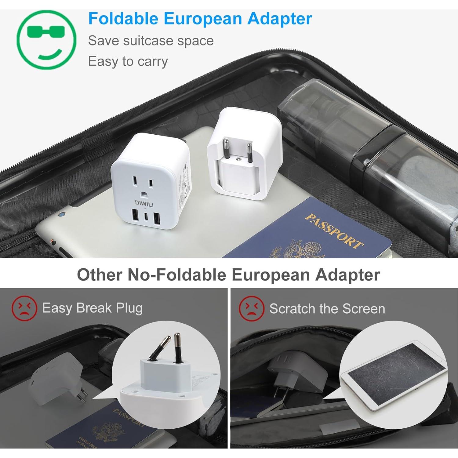 Adaptador de Enchufe de Viaje Plegable 4 en 1 Shenzhen Ouli