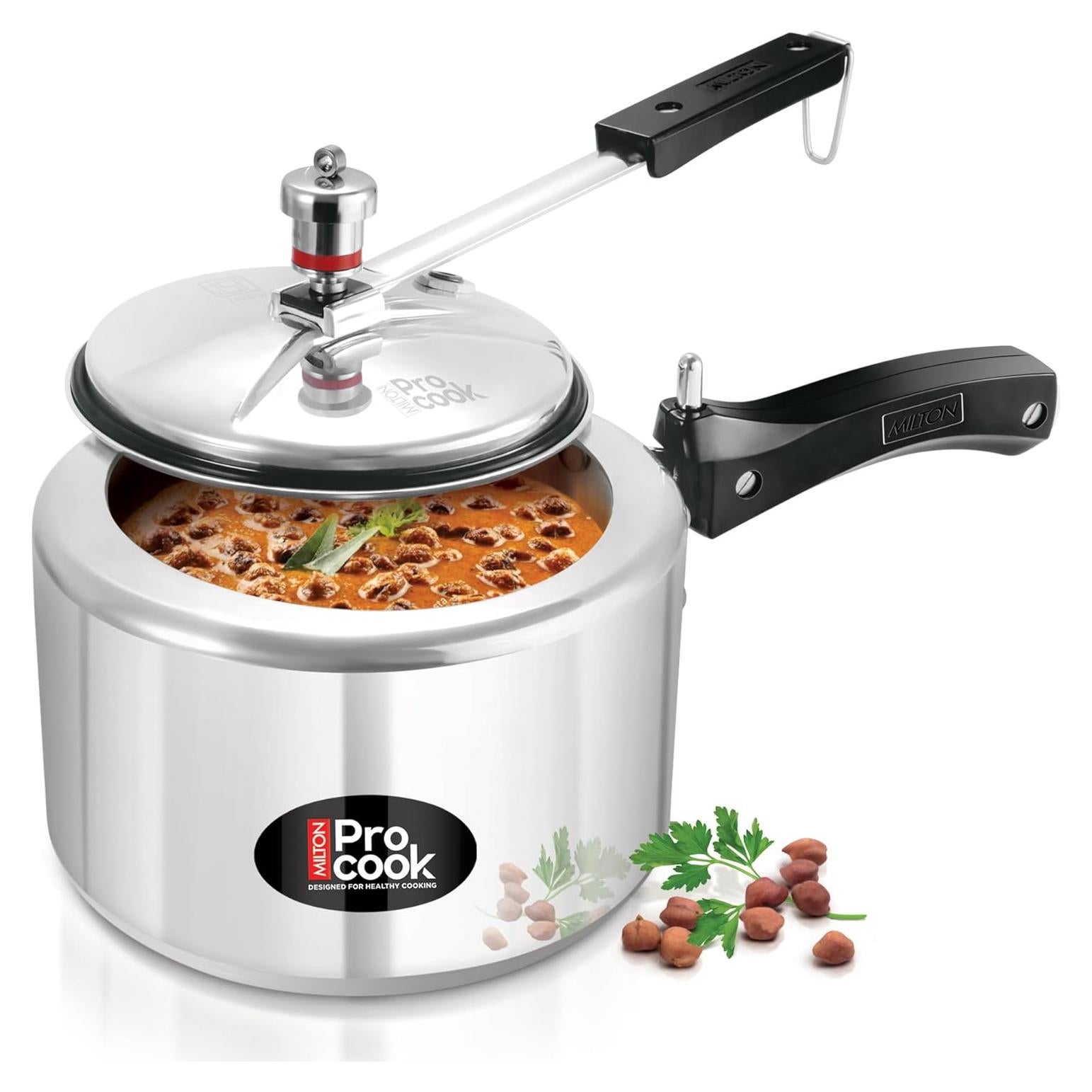 Olla a presión Milton 3L acero inoxidable con válvula de seguridad