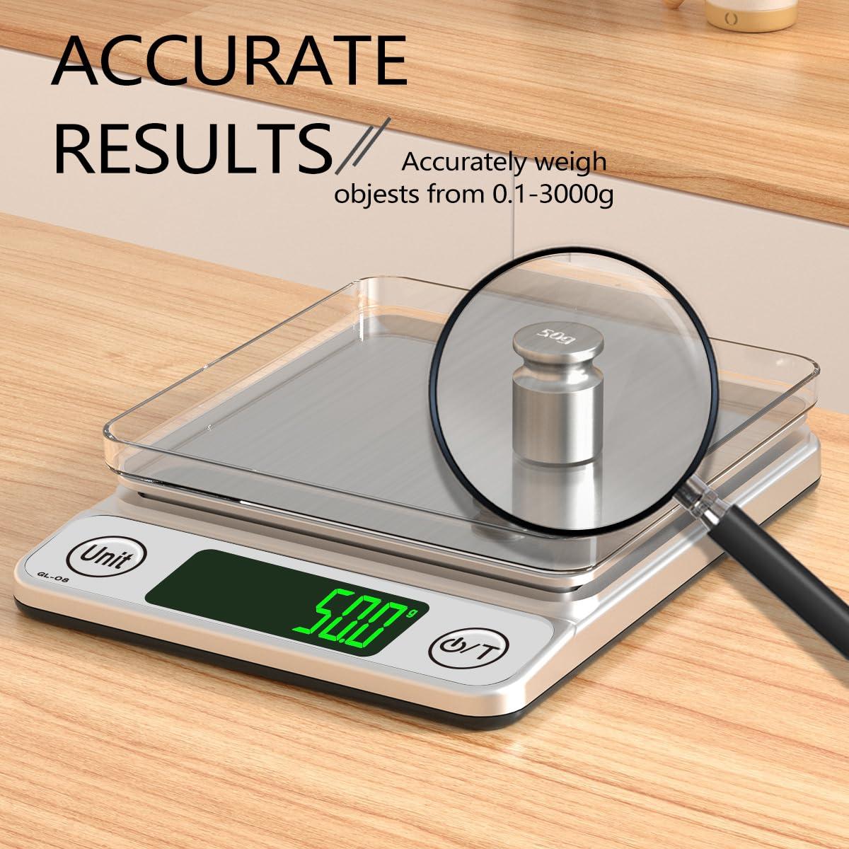 Báscula de Cocina Digital GanLin 3000g/0.1g Pantalla LCD