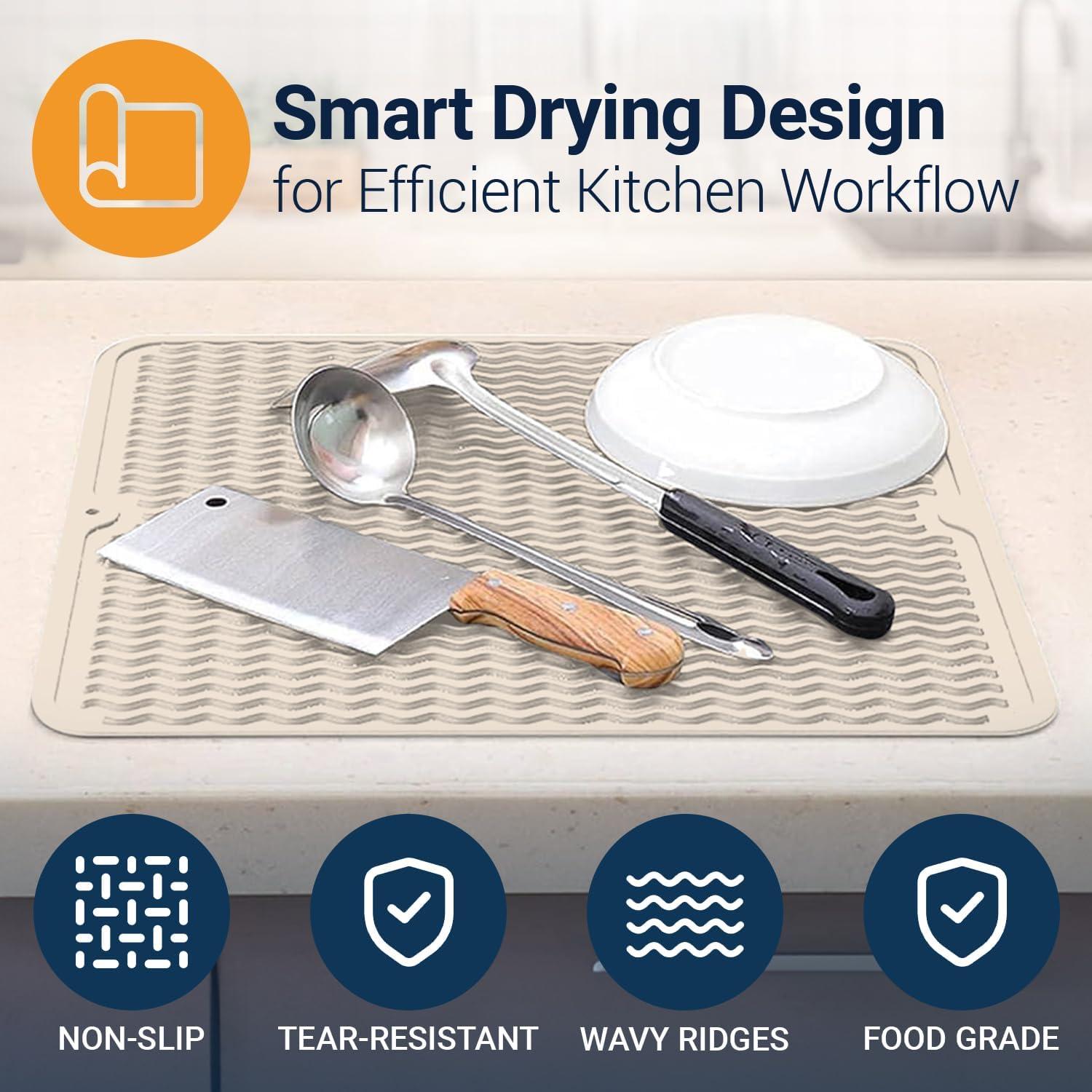 Alfombrilla de Secado de Platos Silicona Linda's Essentials 40.6x30.5cm