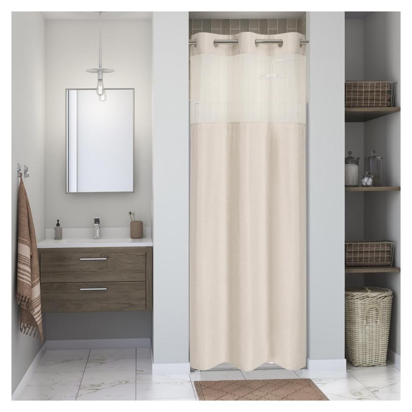 Cortina de Ducha Texturizada Cadaope 91.44x187.96cm Crema