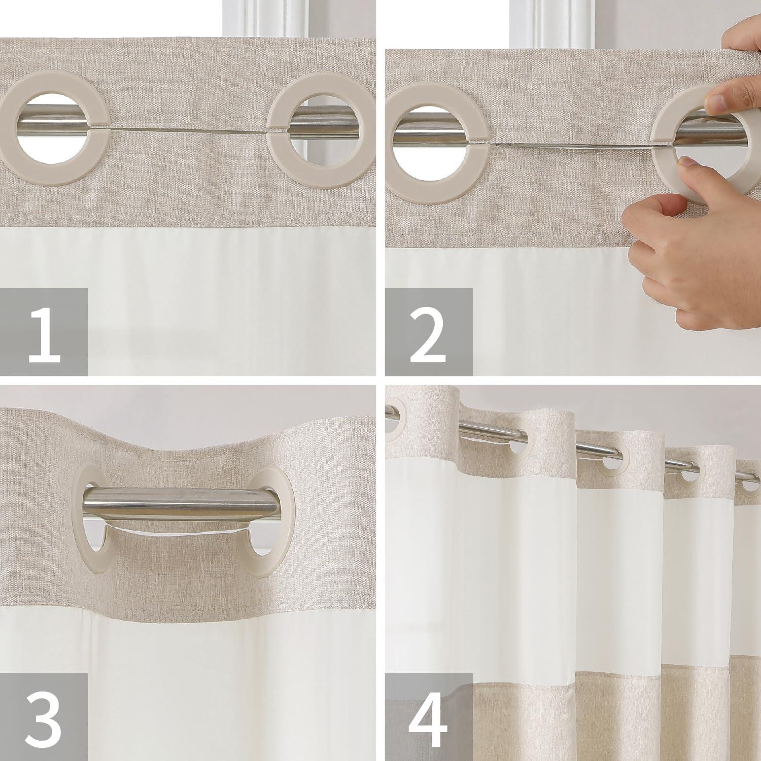 Cortina de Ducha Texturizada Cadaope 91.44x187.96cm Crema