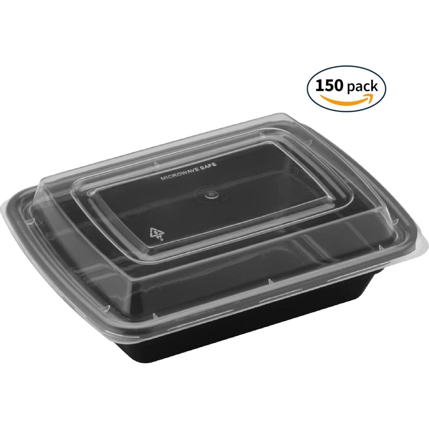Contenedores de Comida TIYA 12 oz - Paquete de 150 Rectangulares