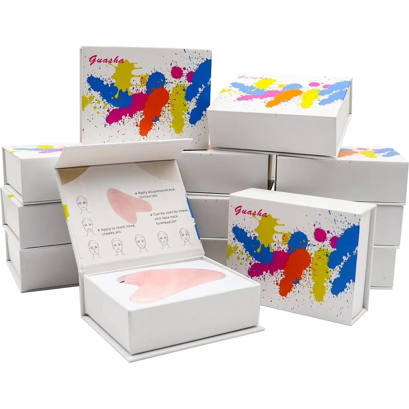 Herramienta Gua Sha Facial de Cuarzo Rosa Chenghao 7.9cm