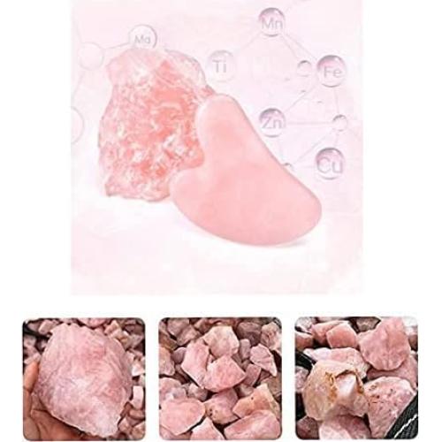 Herramienta Gua Sha Facial de Cuarzo Rosa Chenghao 7.9cm