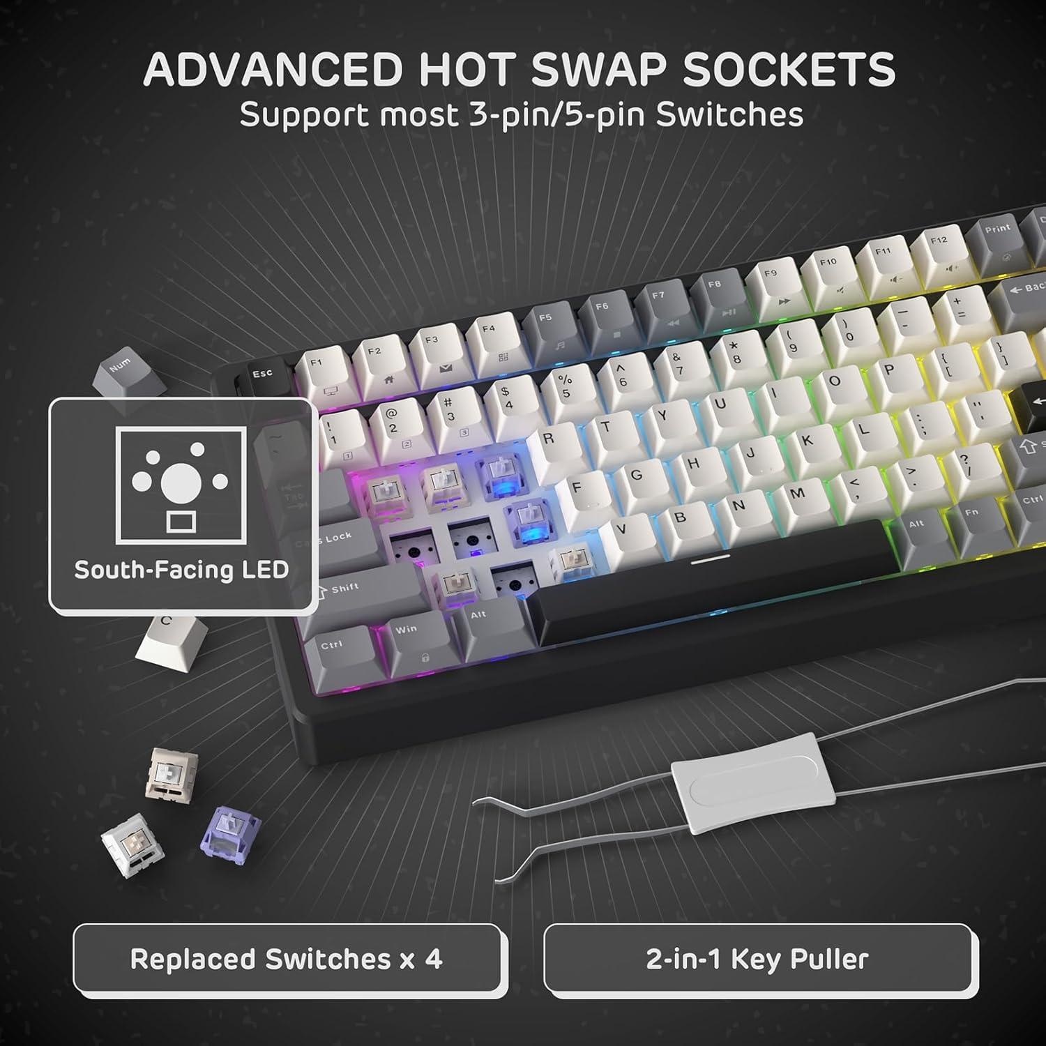 Teclado Mecánico Inalámbrico RK Royal Kludge F99 95% RGB