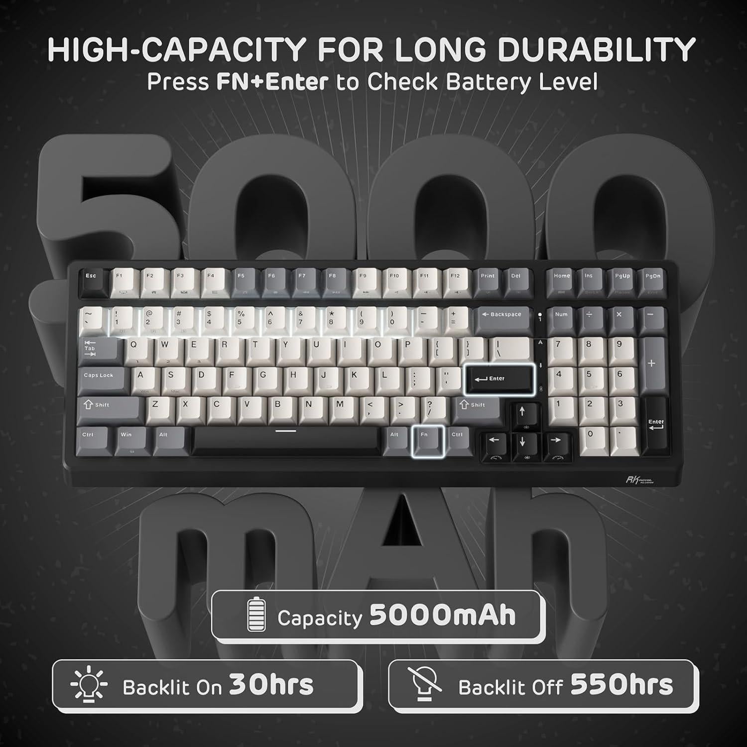 Teclado Mecánico Inalámbrico RK Royal Kludge F99 95% RGB