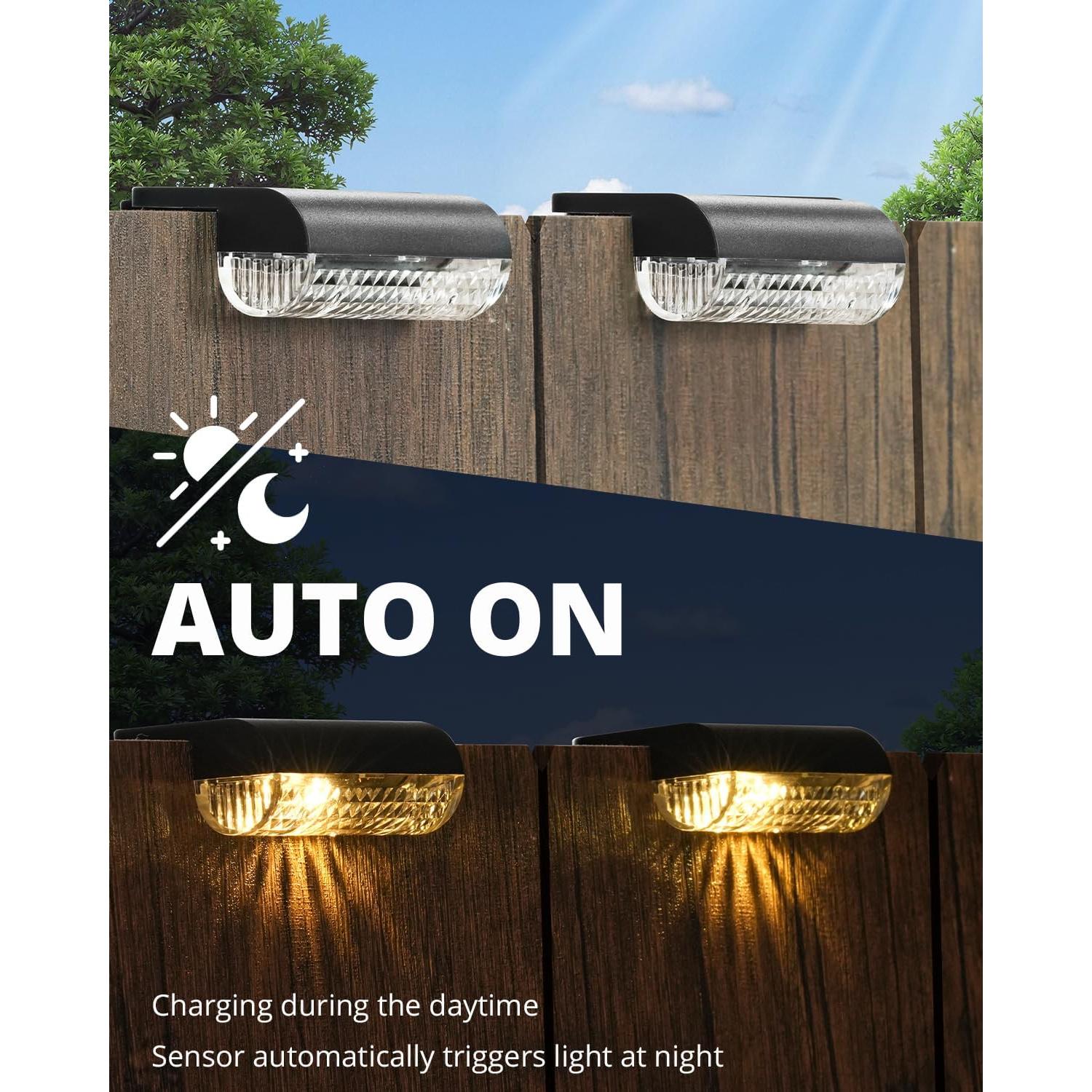 Paquete de 8 luces solares LED Herzila para escaleras exteriores 3000K