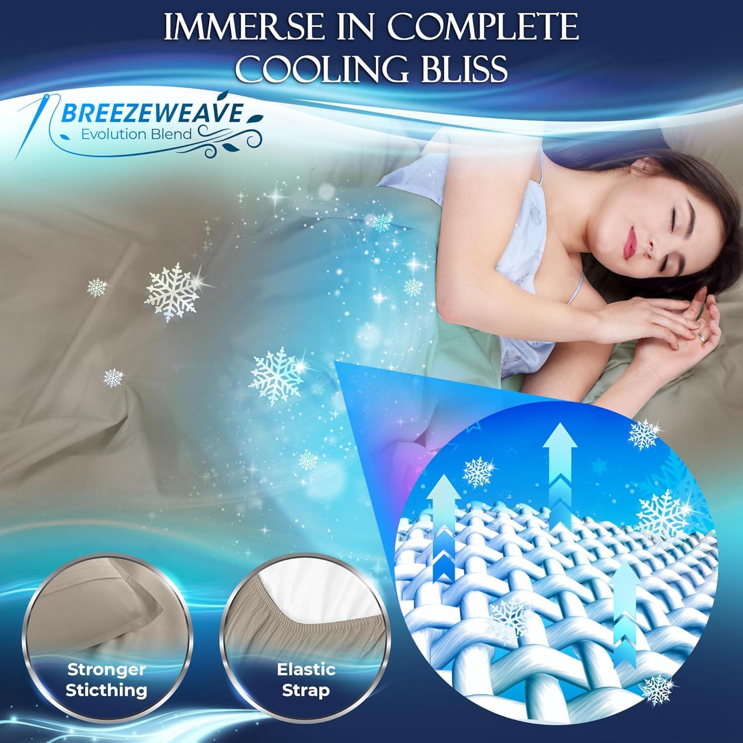 Juego de Sábanas Cooling DECOLURE Individual 3 Piezas Beige