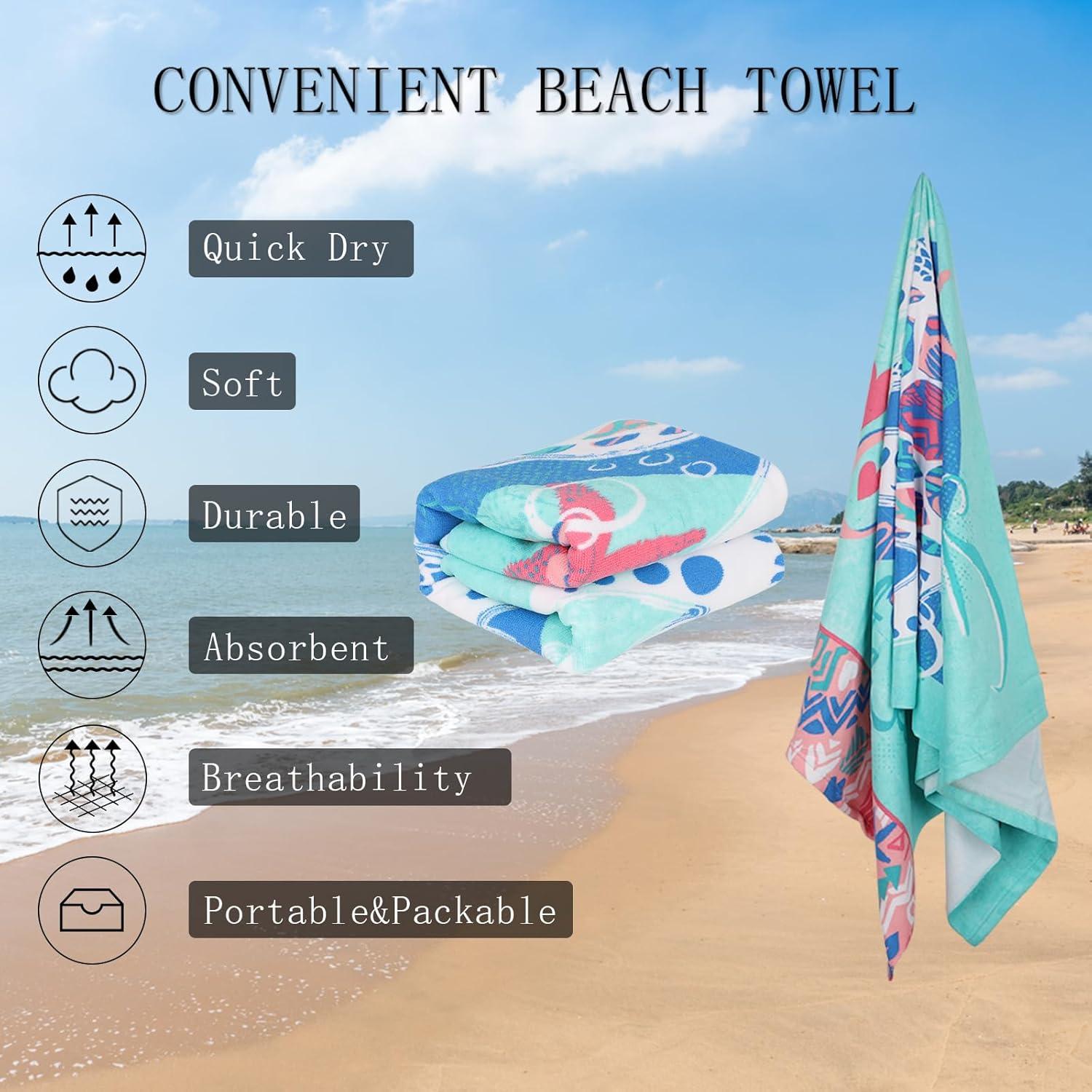 Toalla de Playa Microfibra Auxory 60x30 cm Color Tortuga