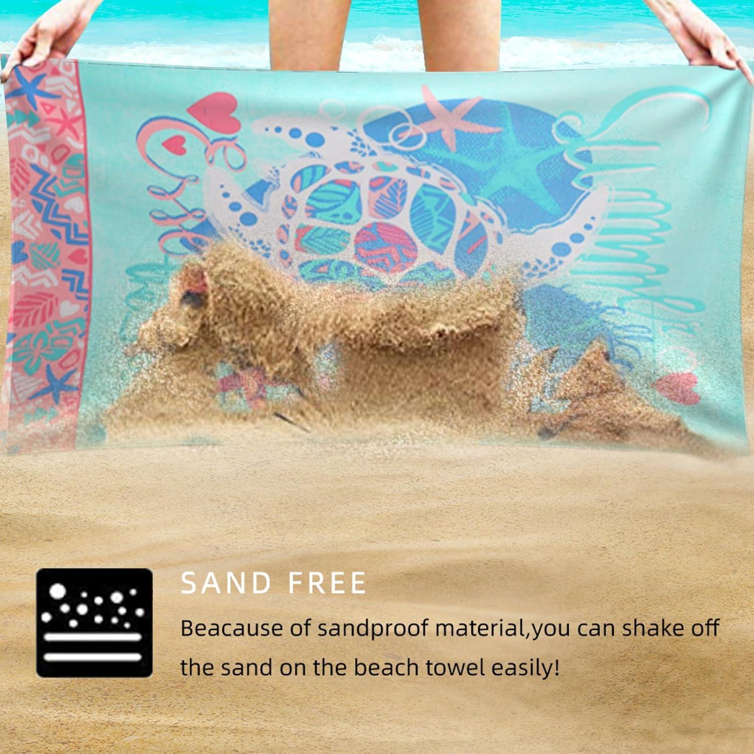 Toalla de Playa Microfibra Auxory 60x30 cm Color Tortuga