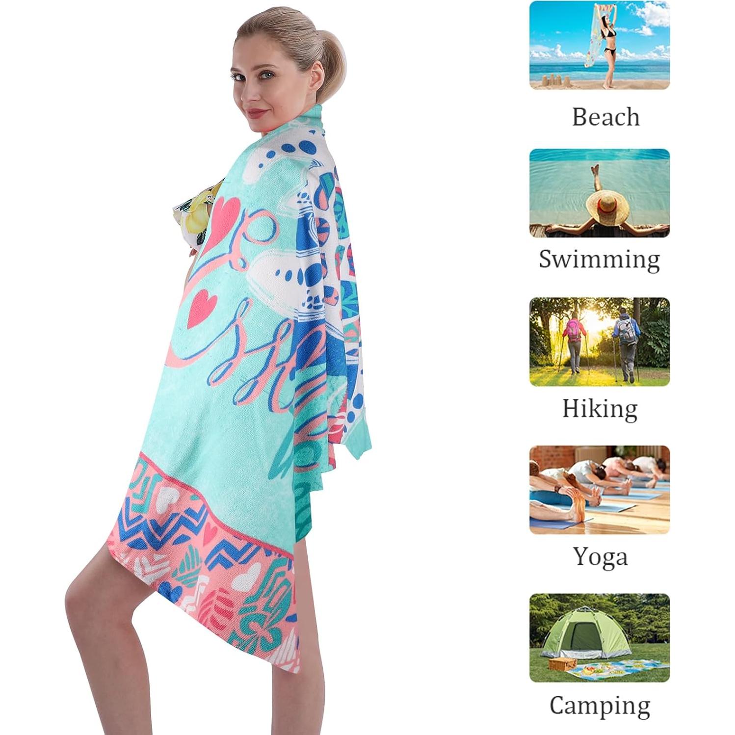 Toalla de Playa Microfibra Auxory 60x30 cm Color Tortuga