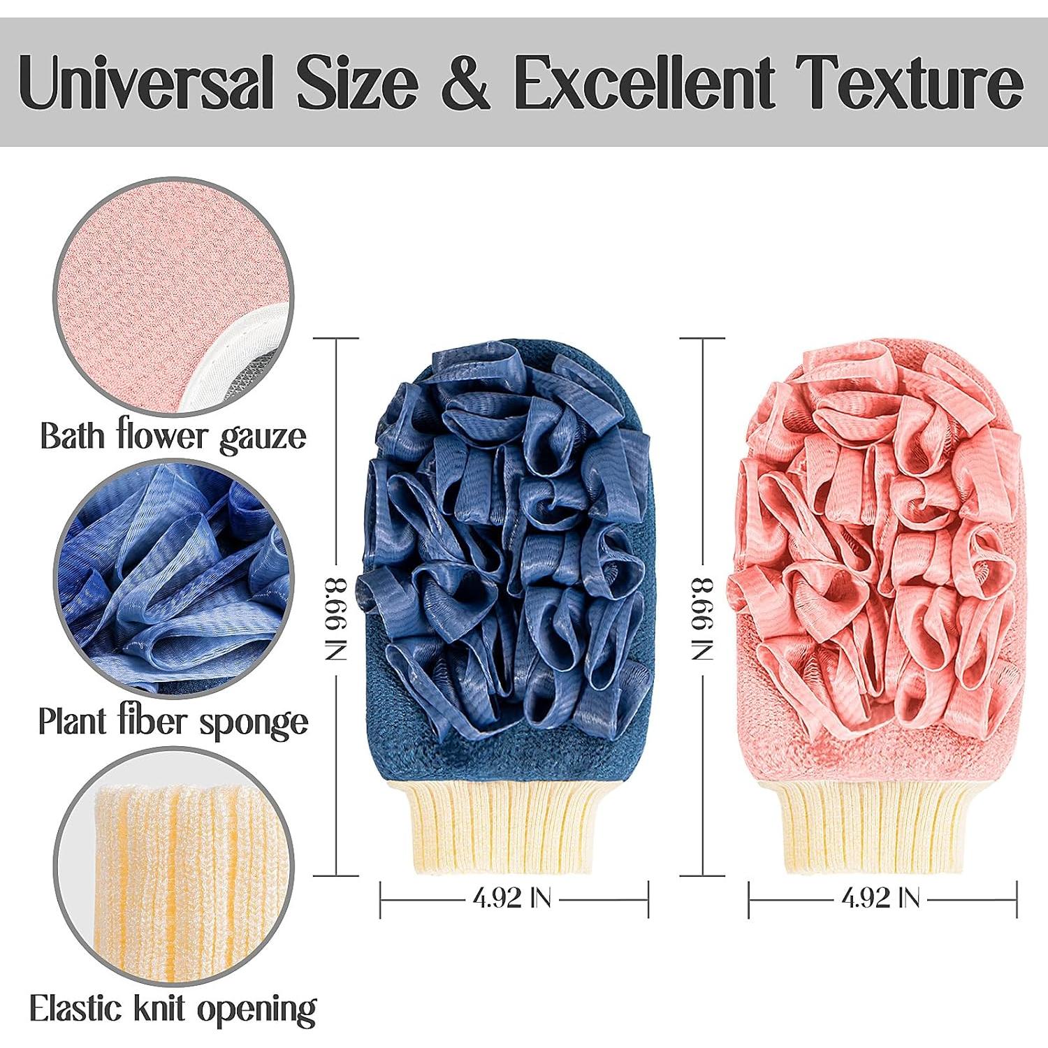 Mitones Exfoliantes Doble Cara Kullder - 2 Piezas Rosa y Azul