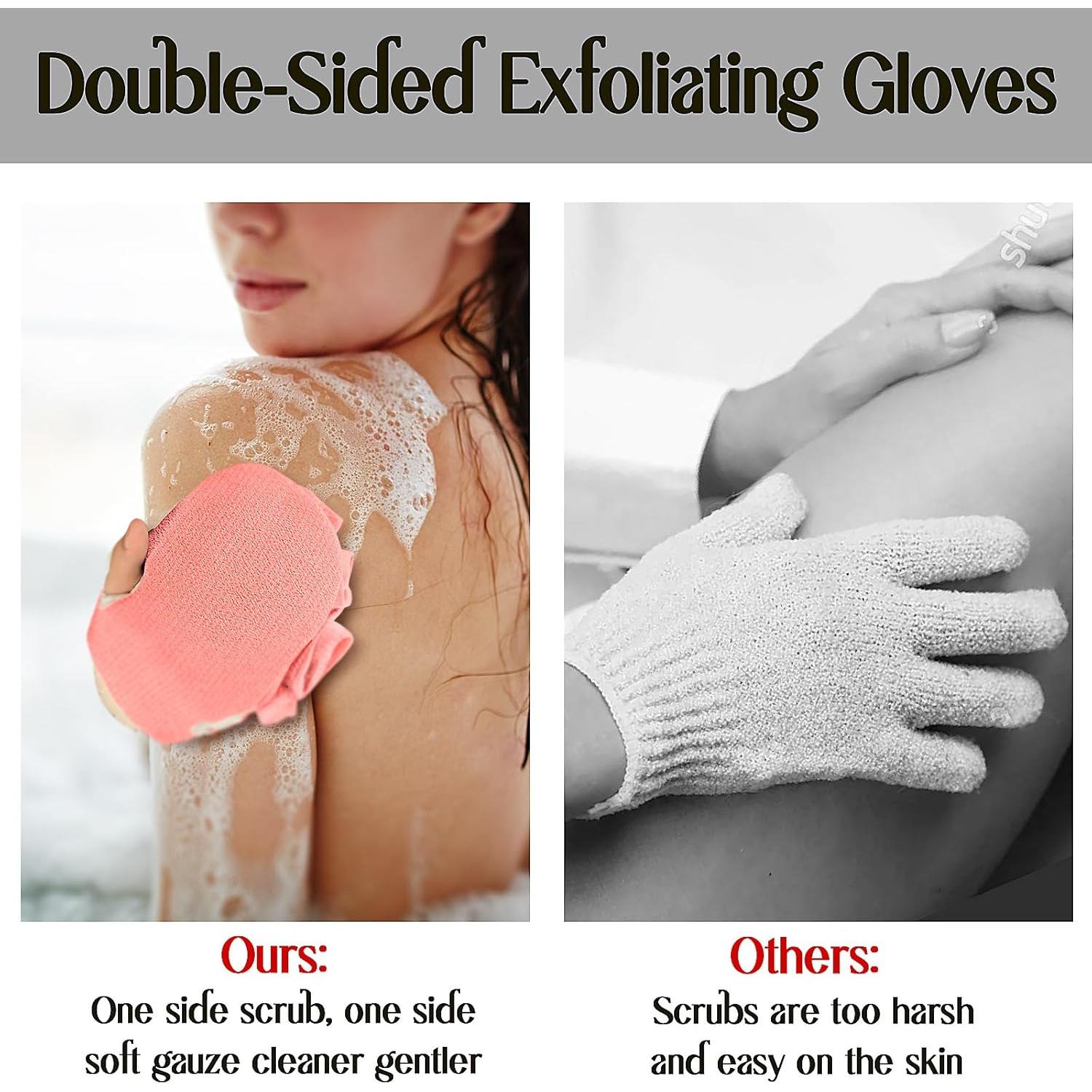 Mitones Exfoliantes Doble Cara Kullder - 2 Piezas Rosa y Azul