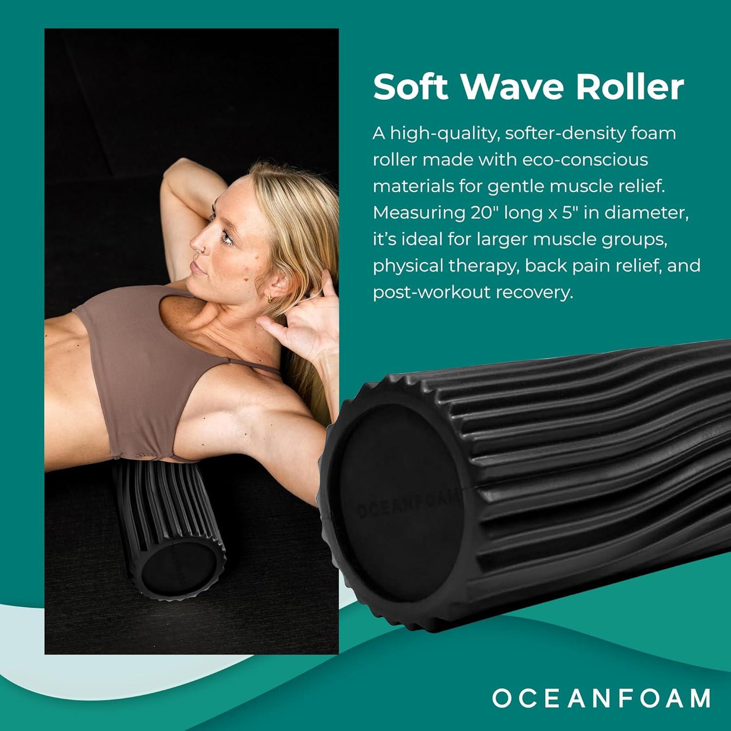 Rodillo de Espuma Suave Oceanfoam Negro 50.8 cm para Terapia