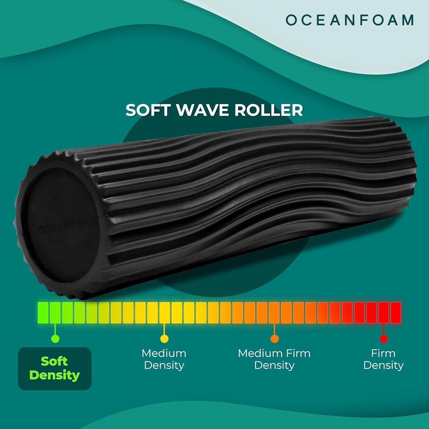 Rodillo de Espuma Suave Oceanfoam Negro 50.8 cm para Terapia