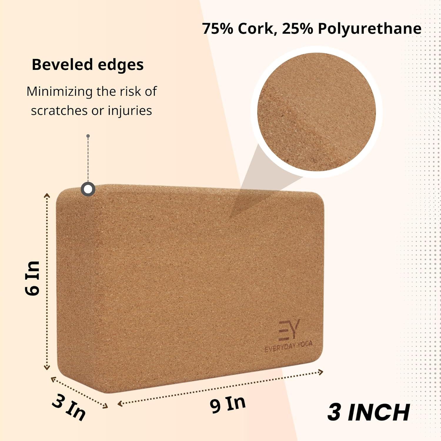 Bloque de Corcho Everyday Yoga - 22.86x15.24x7.62 cm