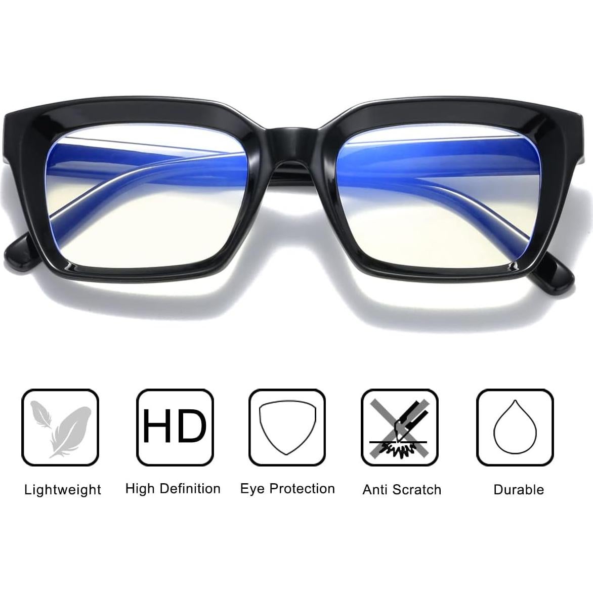 Gafas de Bloqueo de Luz Azul Aisswzber, Marco Cuadrado, UV400