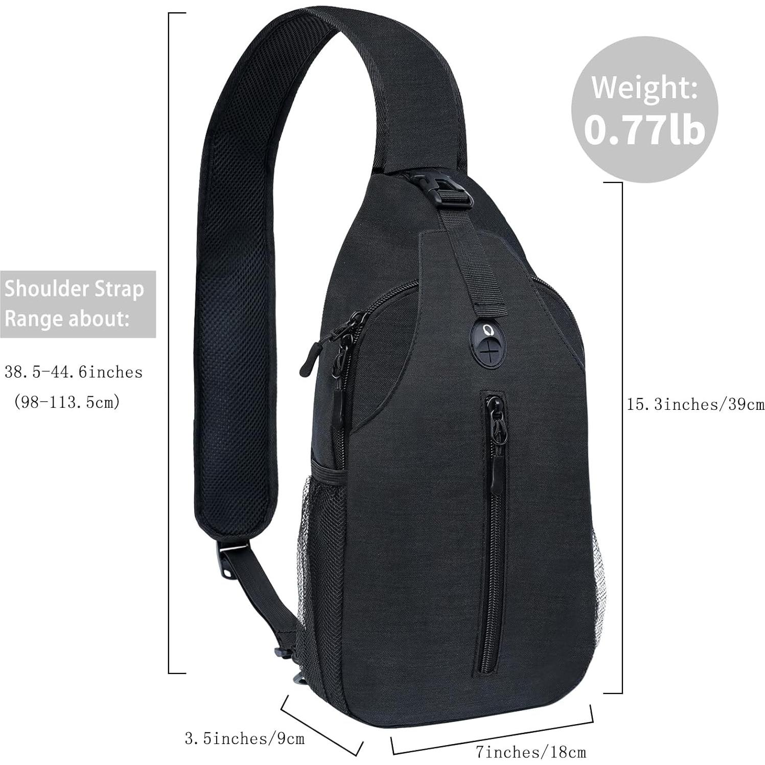 Mochila Bandolera Unisex Angel Wish Negra 18x9x38cm