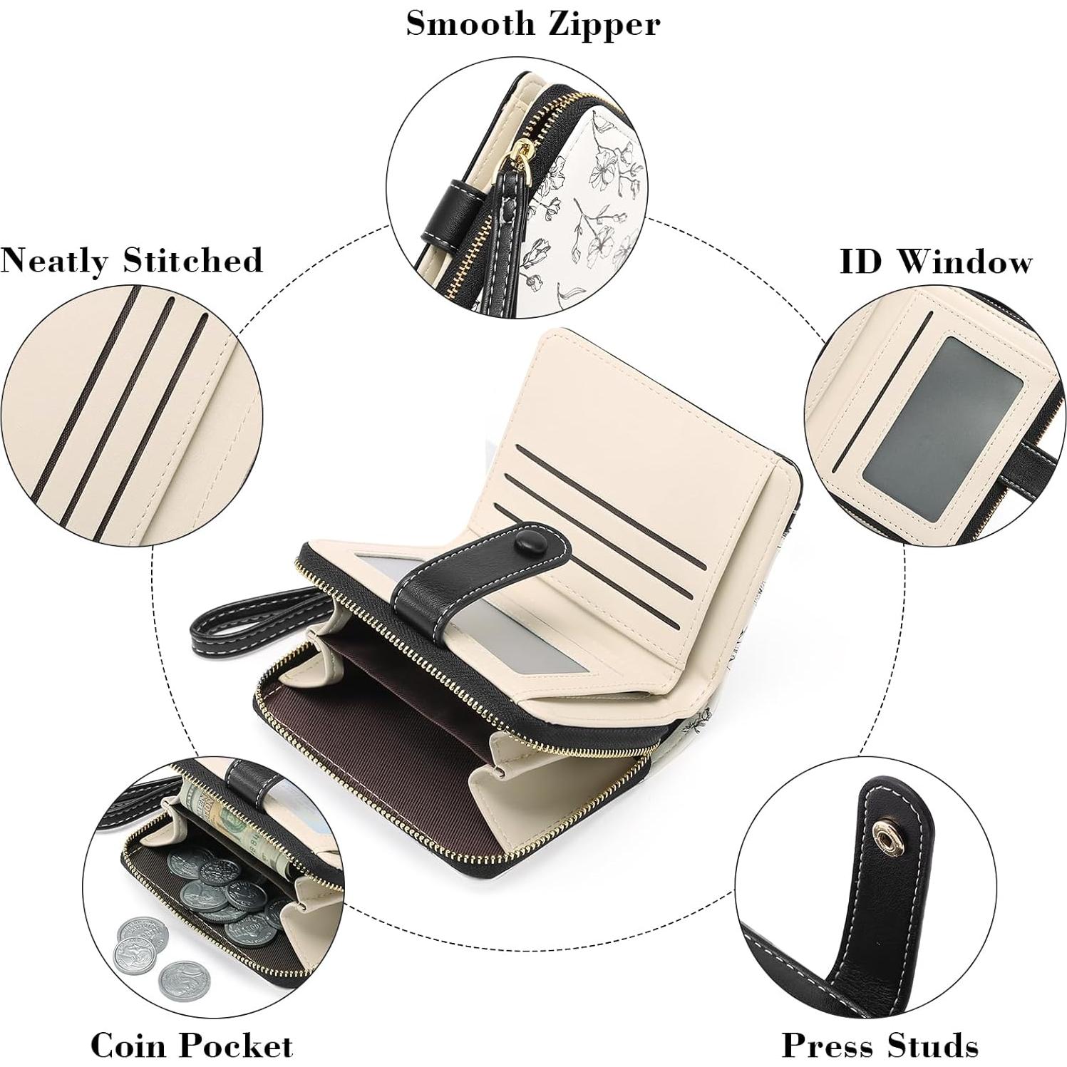 Cartera GAEKEAO Mujer Slim Bloqueo RFID Floral Cuero 11.5cm