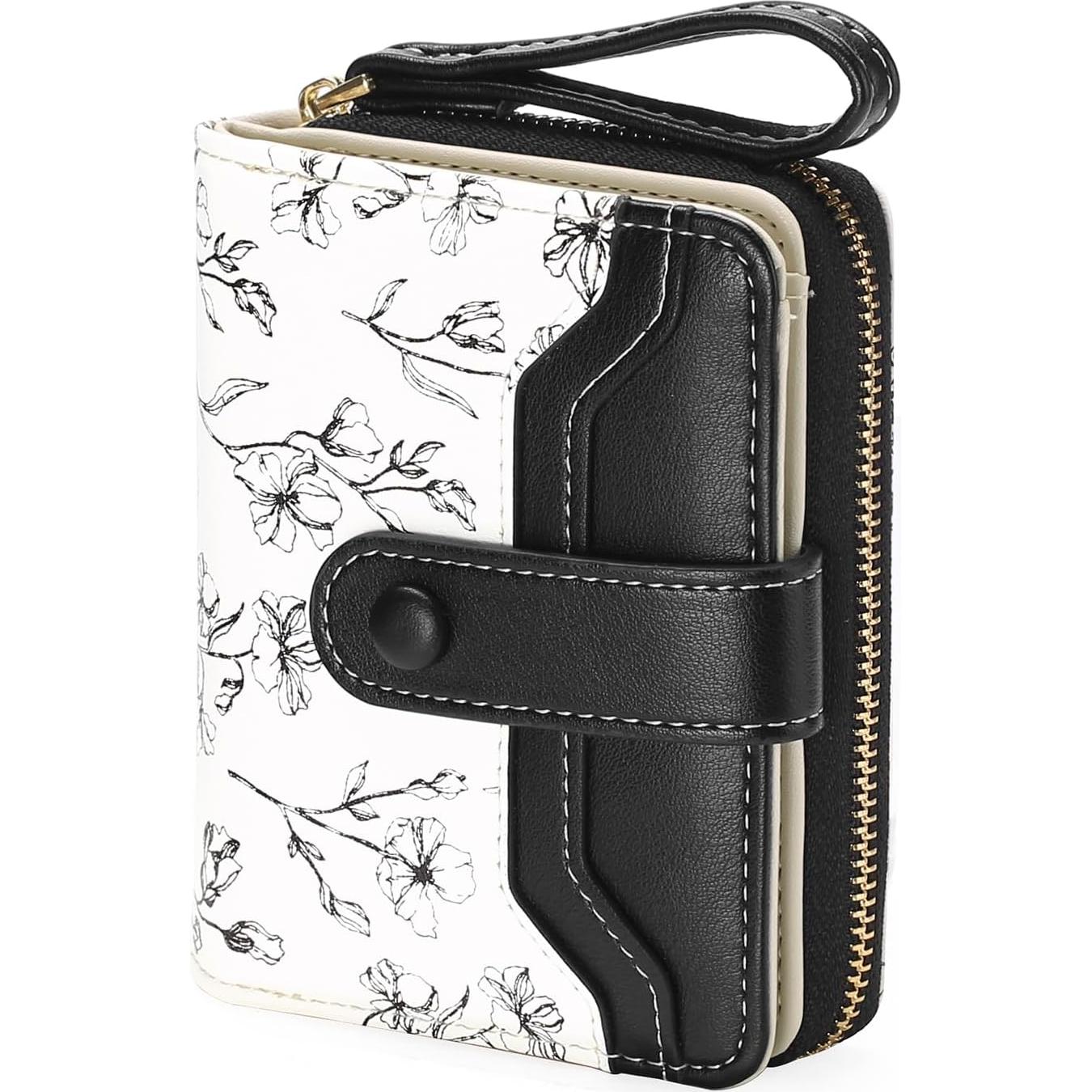 Cartera GAEKEAO Mujer Slim Bloqueo RFID Floral Cuero 11.5cm