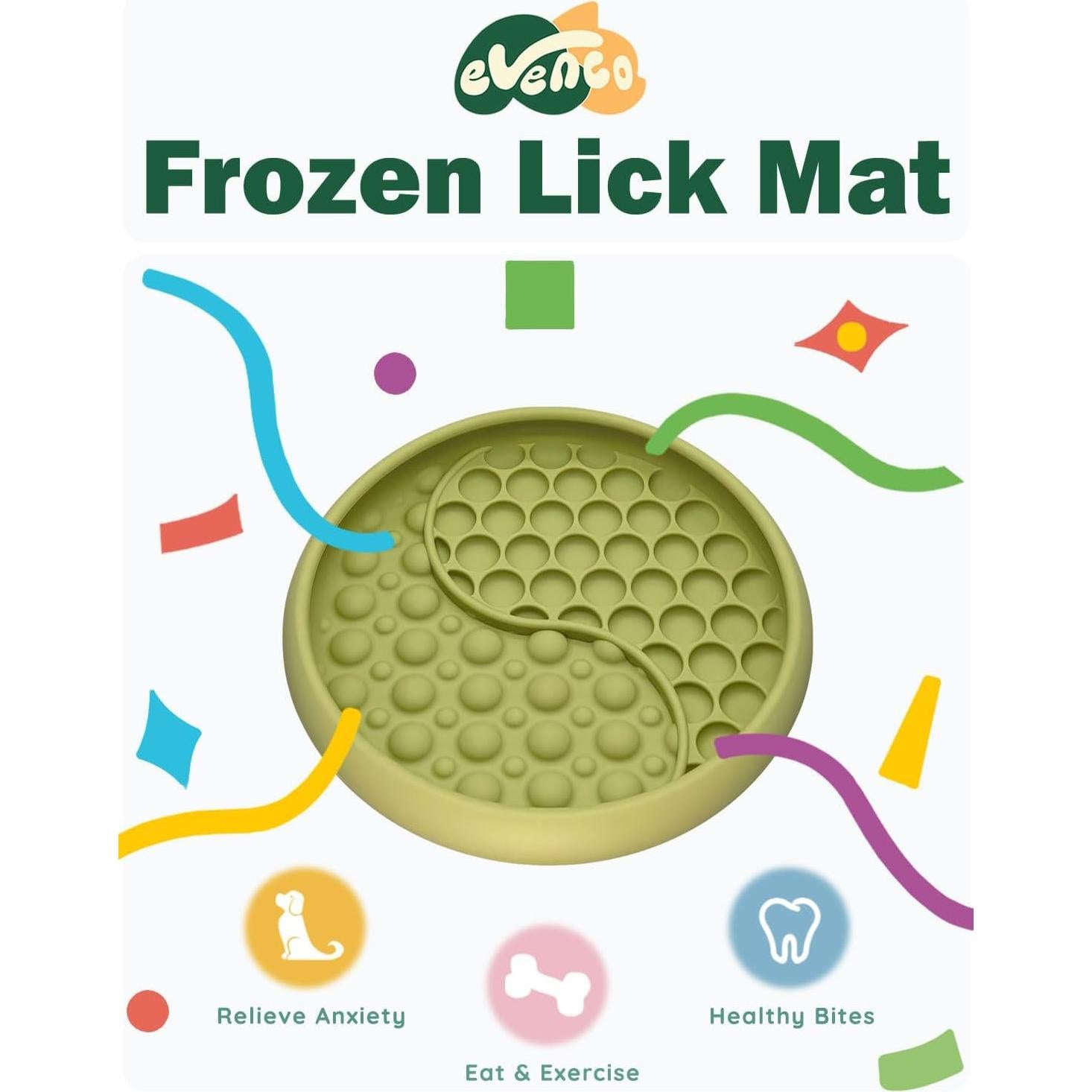 Alfombrilla Lamedora para Perros Evenco 15.24 cm Verde Antideslizante